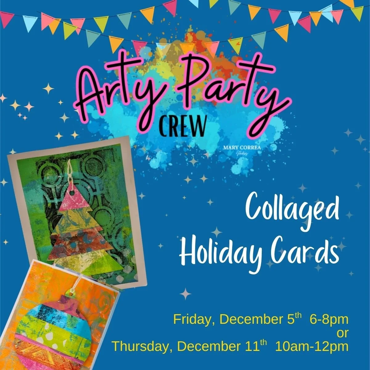 Arty Party - Collaged Holiday Cards