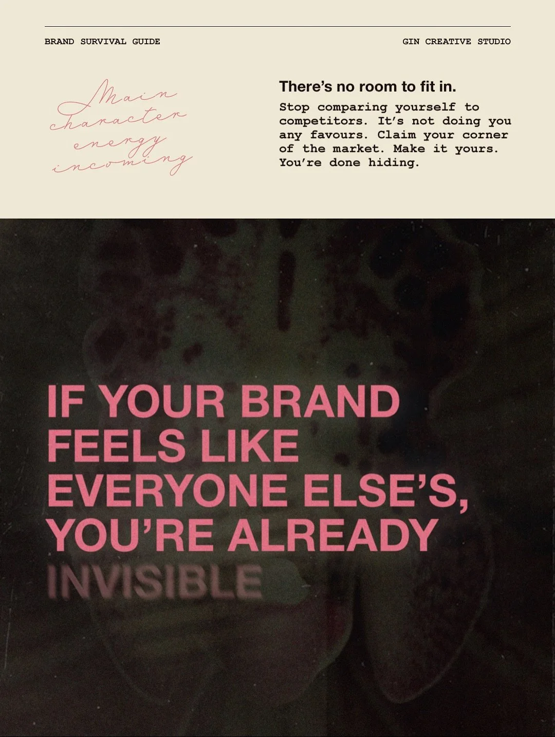Every brand wants to brag about benefits and it&rsquo;s BORING. 🥱

Introducing The Brand Survival Guide ✨
A new content series where we explore psychology, strategy, and creative that keeps brands alive in 2025.

Here&rsquo;s the problem: most indus