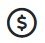 A black dollar sign inside a black circle.