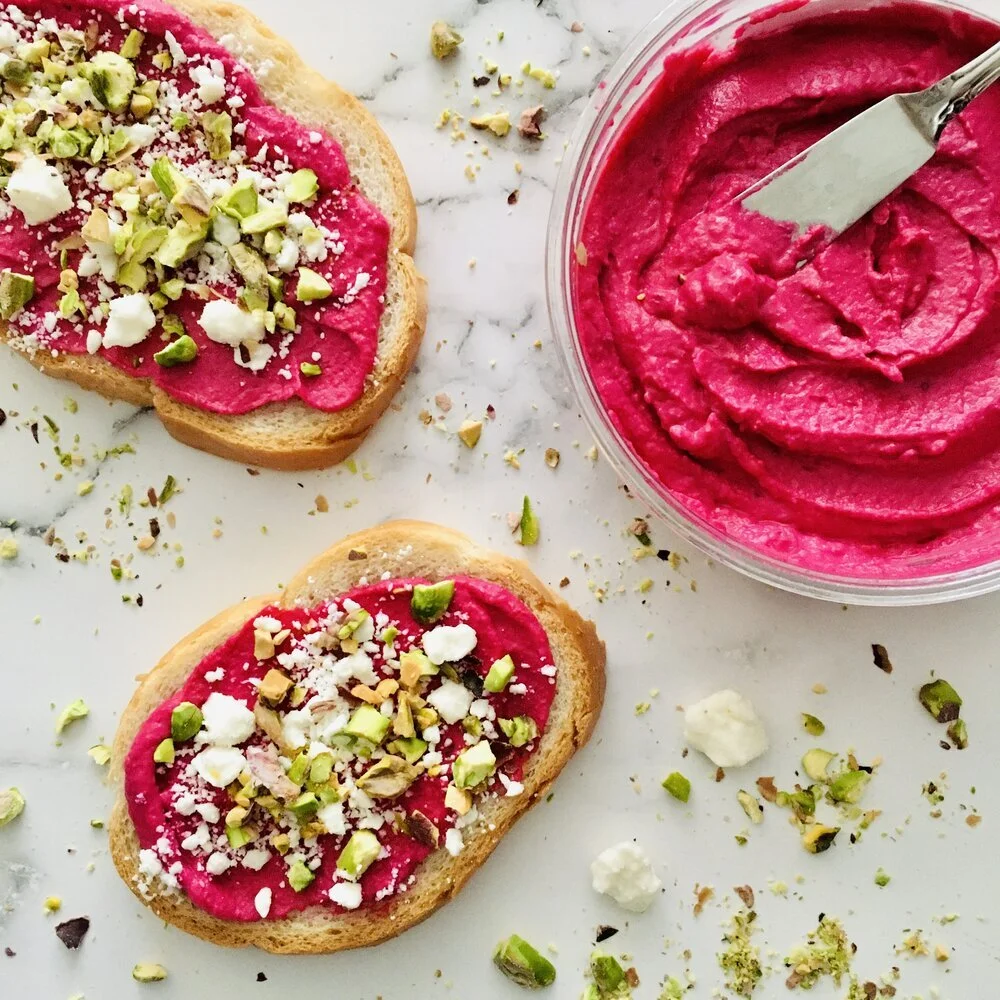 Beet Hummus Toast