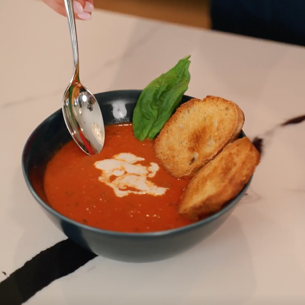 Simple Tomato Soup &amp; Olive Oil Toast