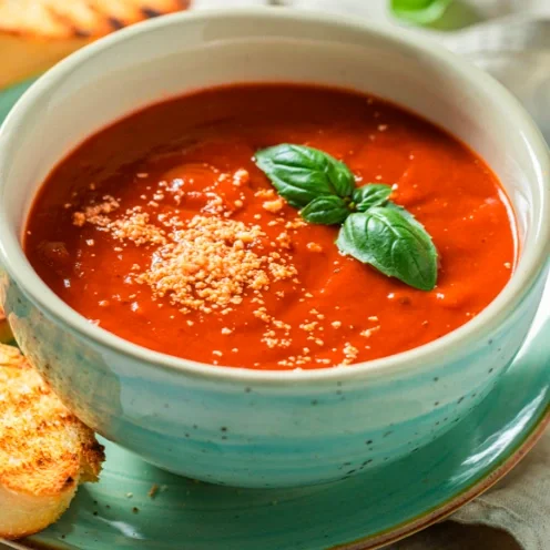 Simple Tomato Soup &amp; Olive Oil Toast