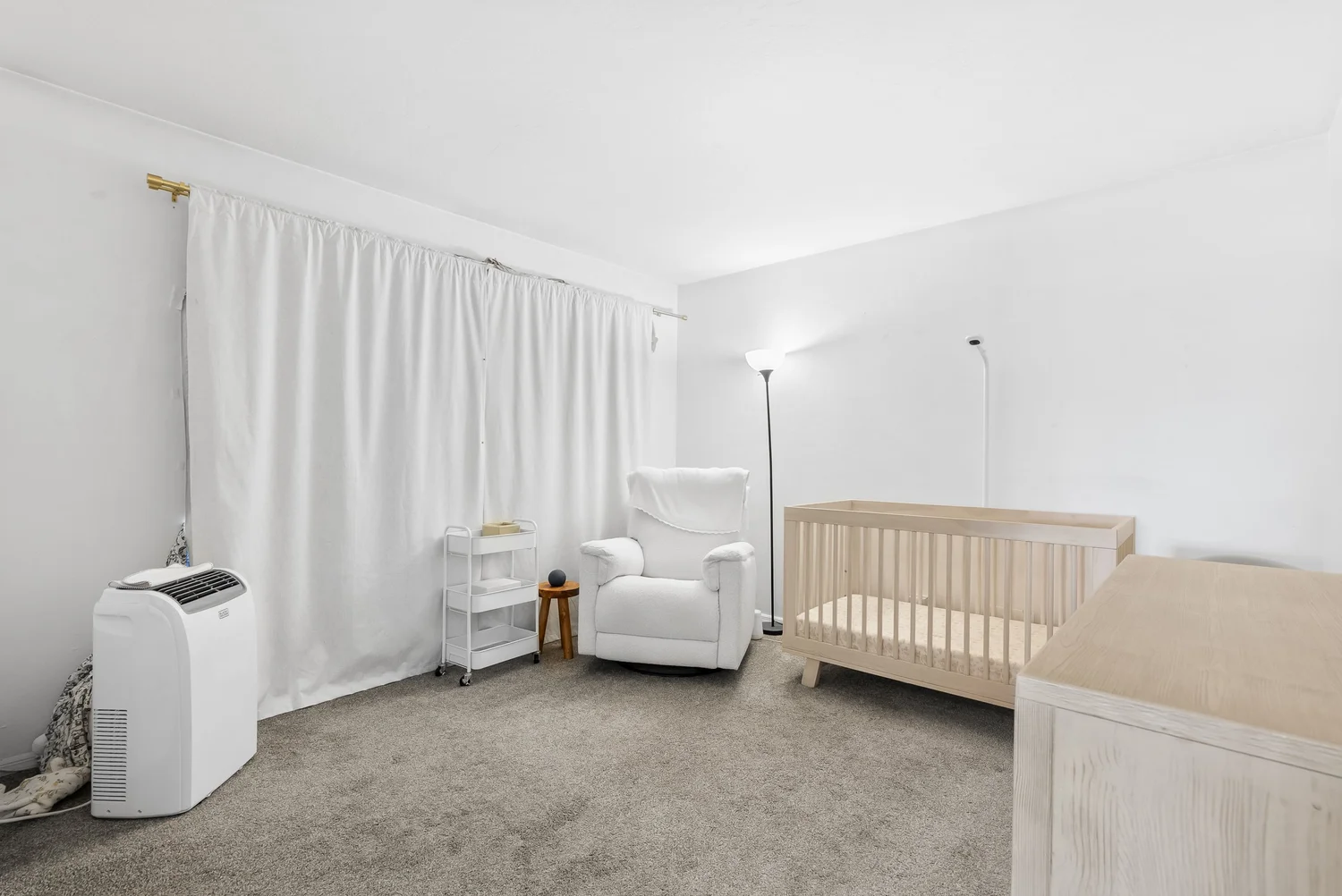 Bedroom set up as a nursery