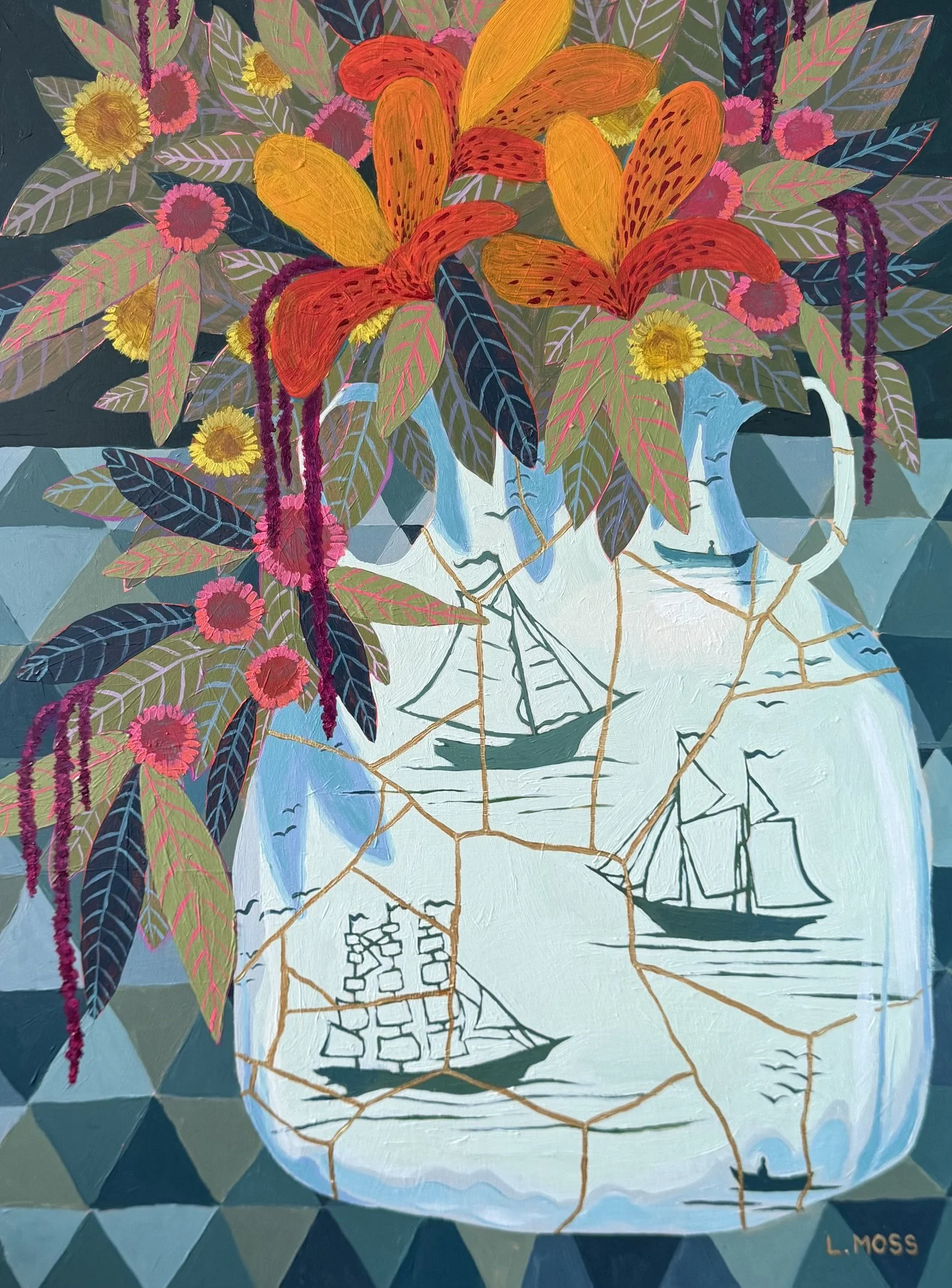 Rising Tides (Hand Embellished Paper Giclee Print 1/1) 14"x11"