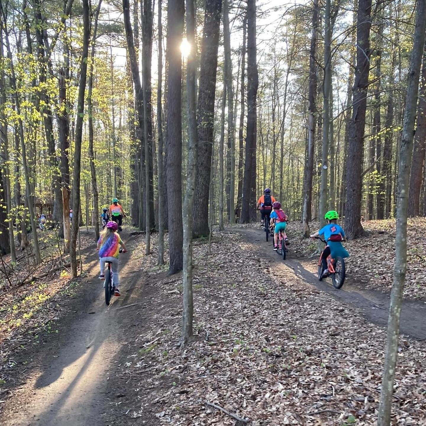 Shredders enjoying Luther Forest trails during Week 2!