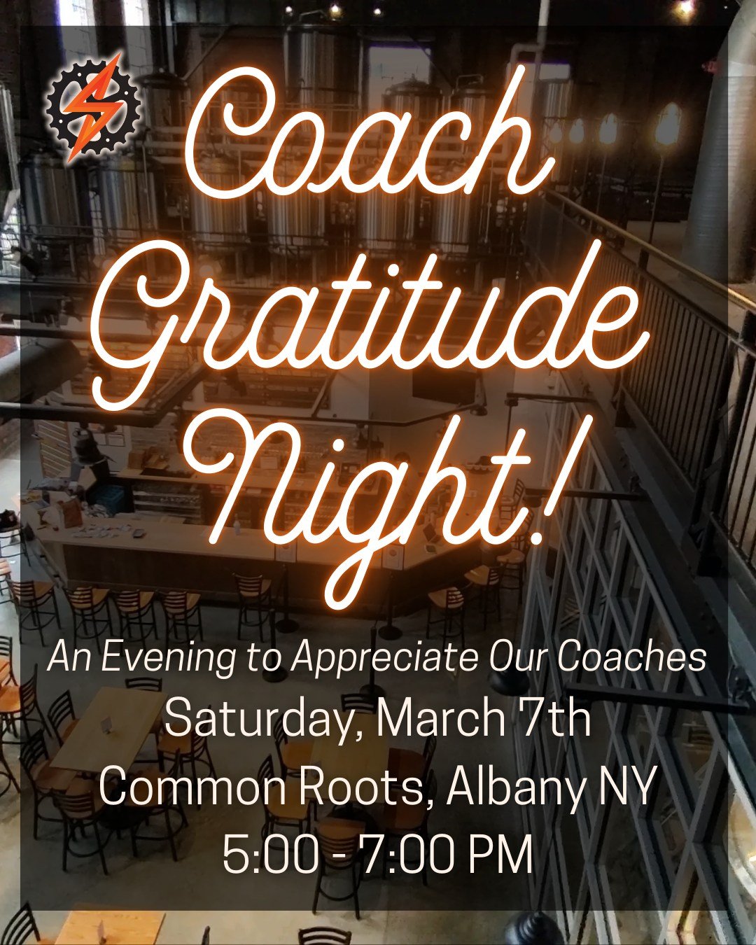 🎉 Coach Gratitude Night 🎉

This night is all about you 💚 Join us for our Coach Gratitude Night on Saturday, March 7th from 5:00 to 7:00 PM at Common Roots in Albany!

Food, drinks, and great company are on us as a small thank you for everything yo