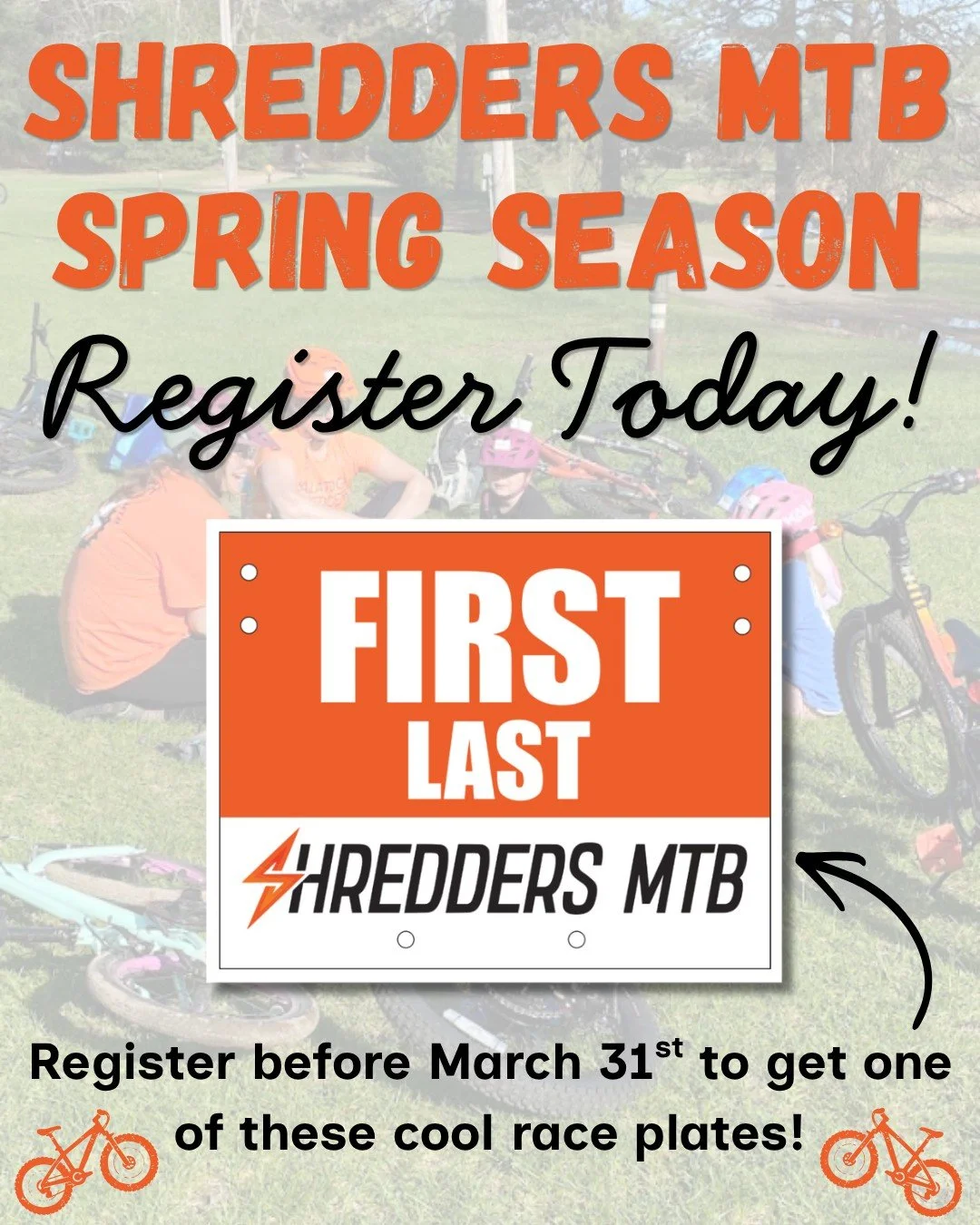 Spring riding is right around the corner and we are getting so excited to hit the trails with everyone 🌱🚲

Registration for our Spring Season closes on March 31st! Make sure to register before then so your rider receives a custom Shredders MTB name