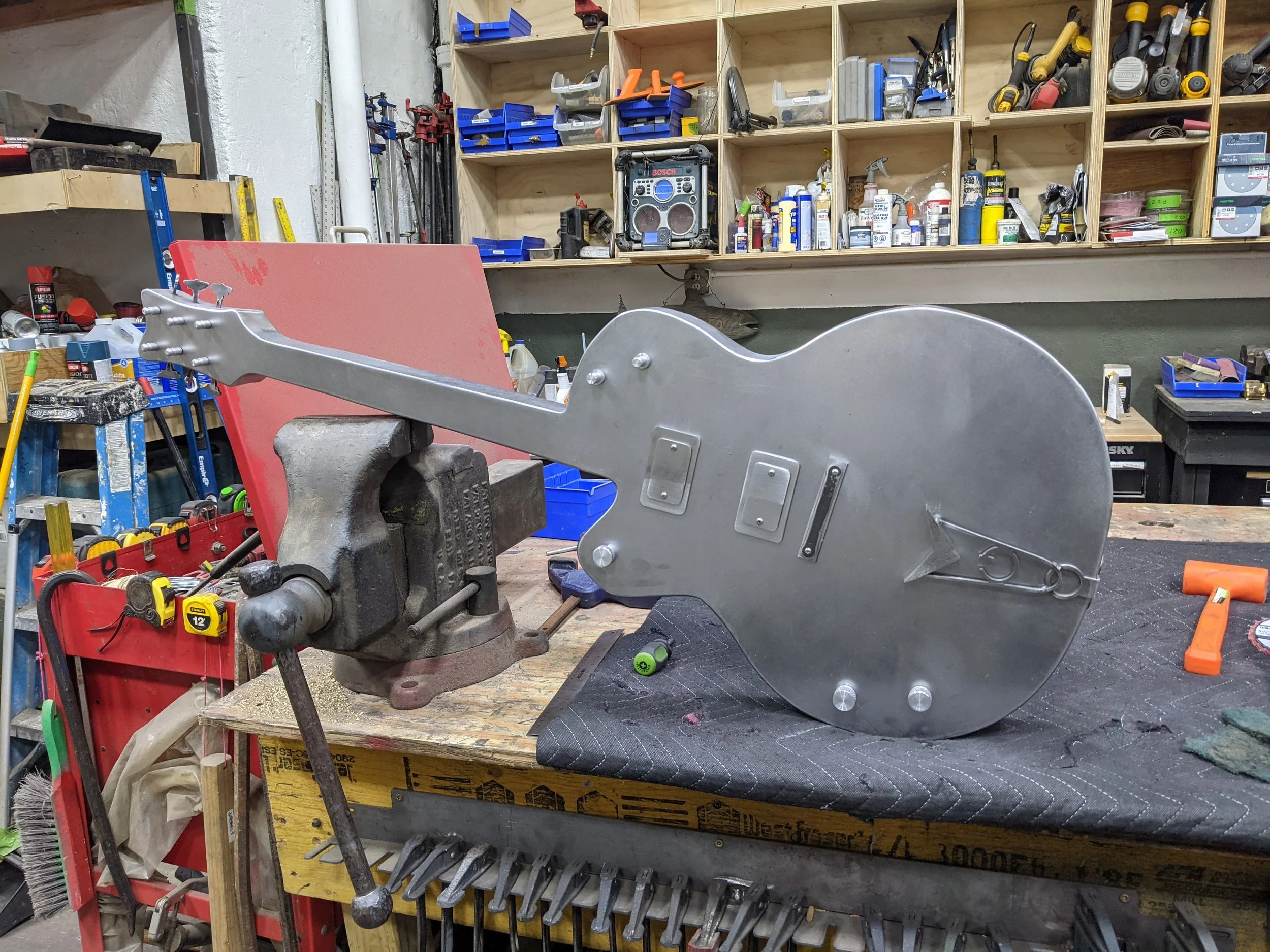 Old School Guitar Repair Sign - In Process