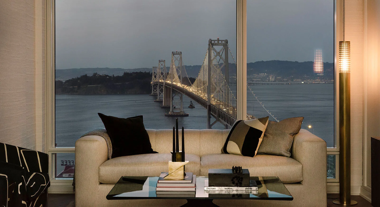 The Harrison views at night