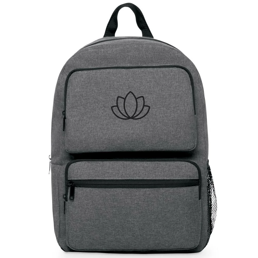 Best Custom Grey Dual Pocket Business Backpack Daypack in Toronto Canada