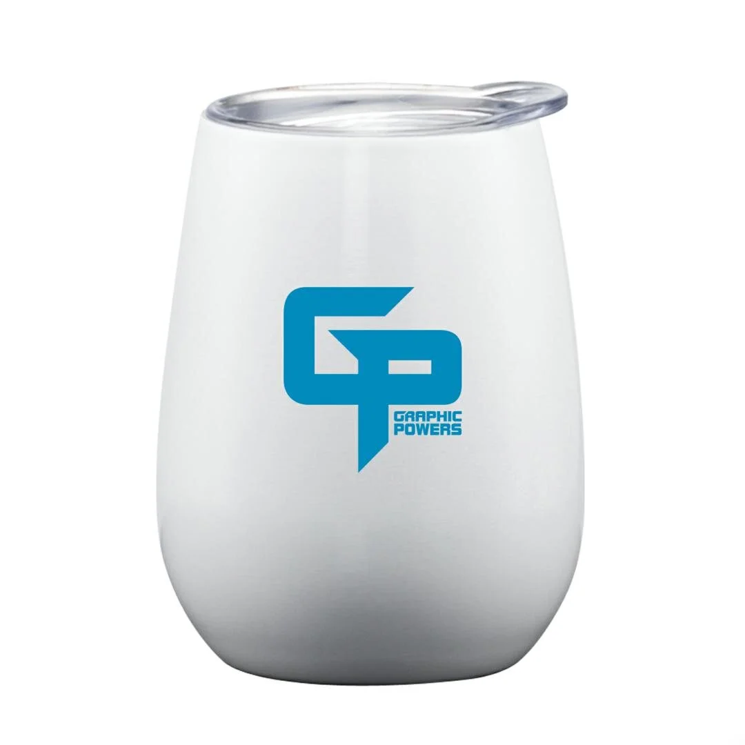 stainless steel wine tumbler white