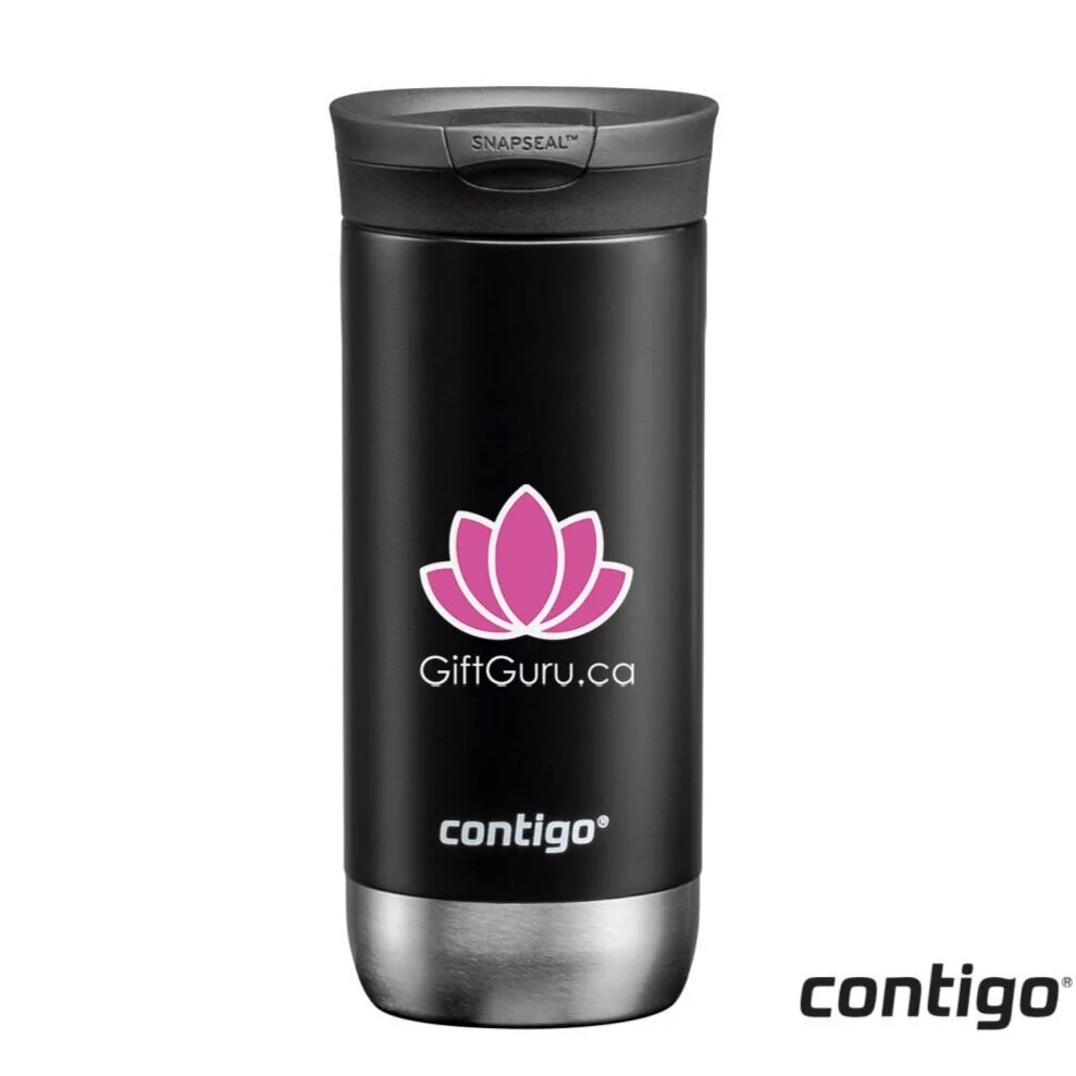 Contigo Byron 2.0 custom promotional tumbler black with giftguru.ca logo
