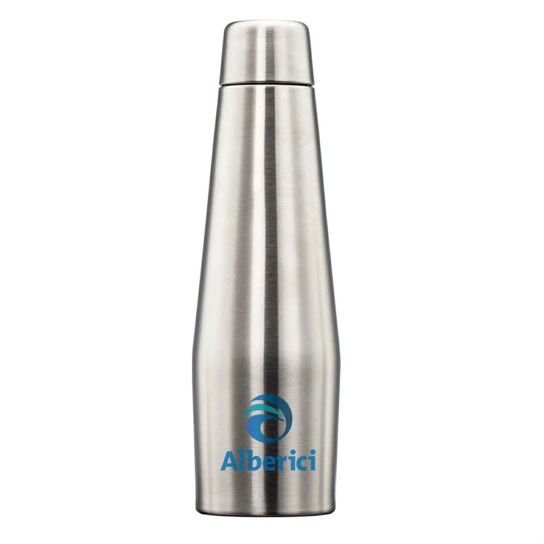 custom branded 19oz vacuum-sealed stainless double wall bottle silver