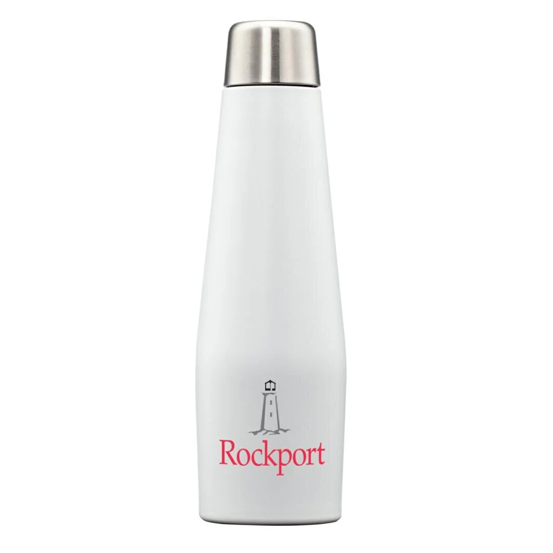 19oz vacuum-sealed stainless double wall bottle custom branded with Rockport logo