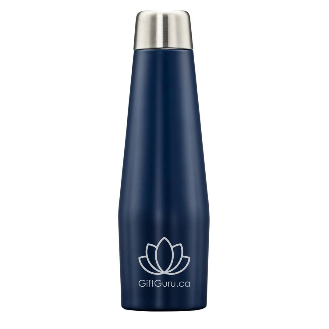 19oz vacuum-sealed stainless double wall bottle blue with giftguru.ca logo