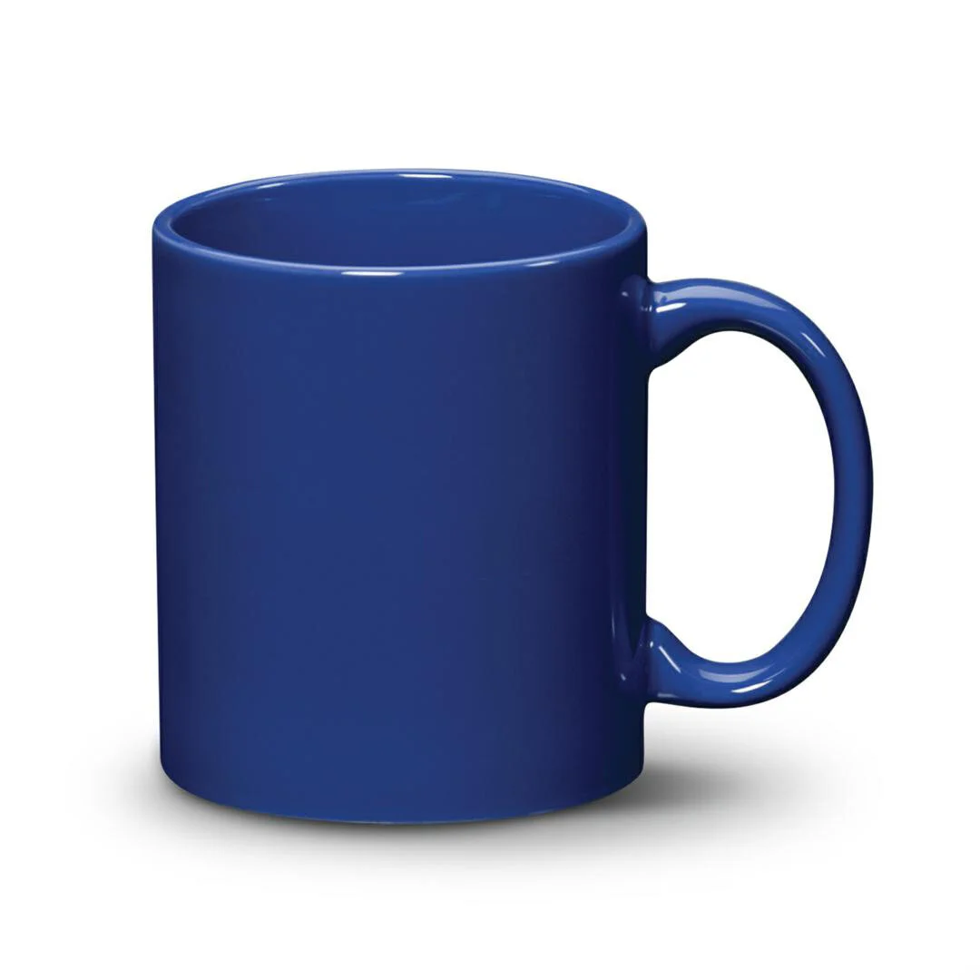 basic custom promotional mug royal blue
