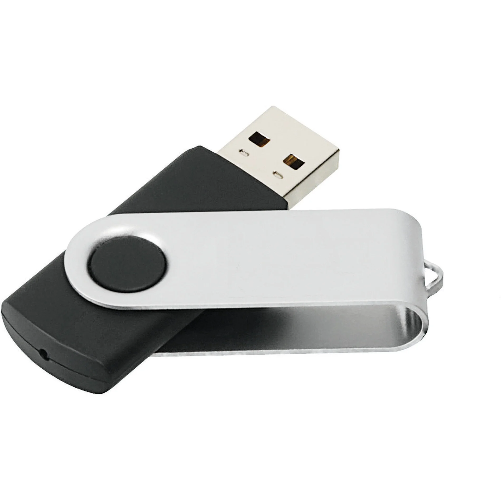 Custom Logo Branded Black Flip Flash Drive 2GB