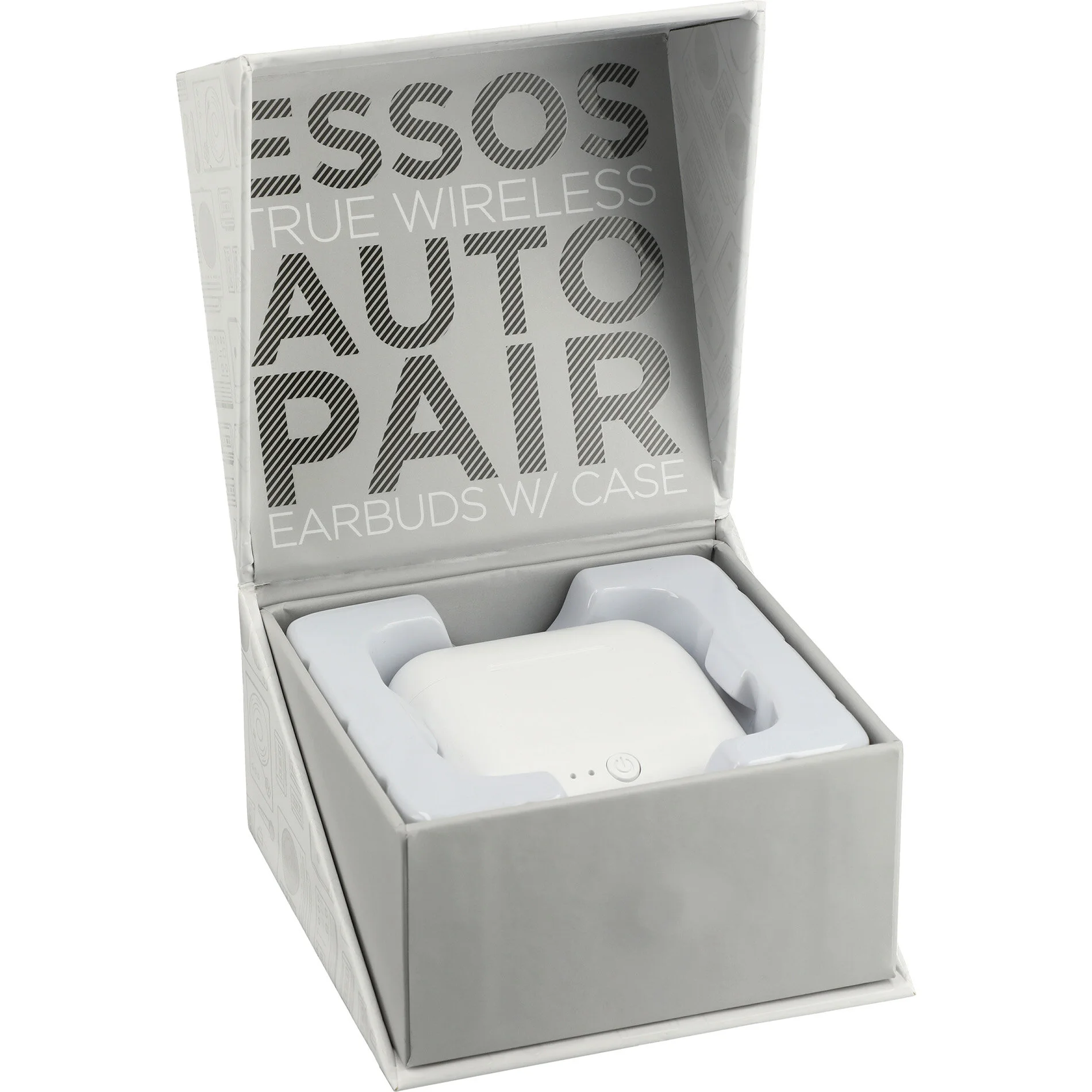 Custom Logo Branded Essos True Wireless Auto Pair Earbuds w/Case