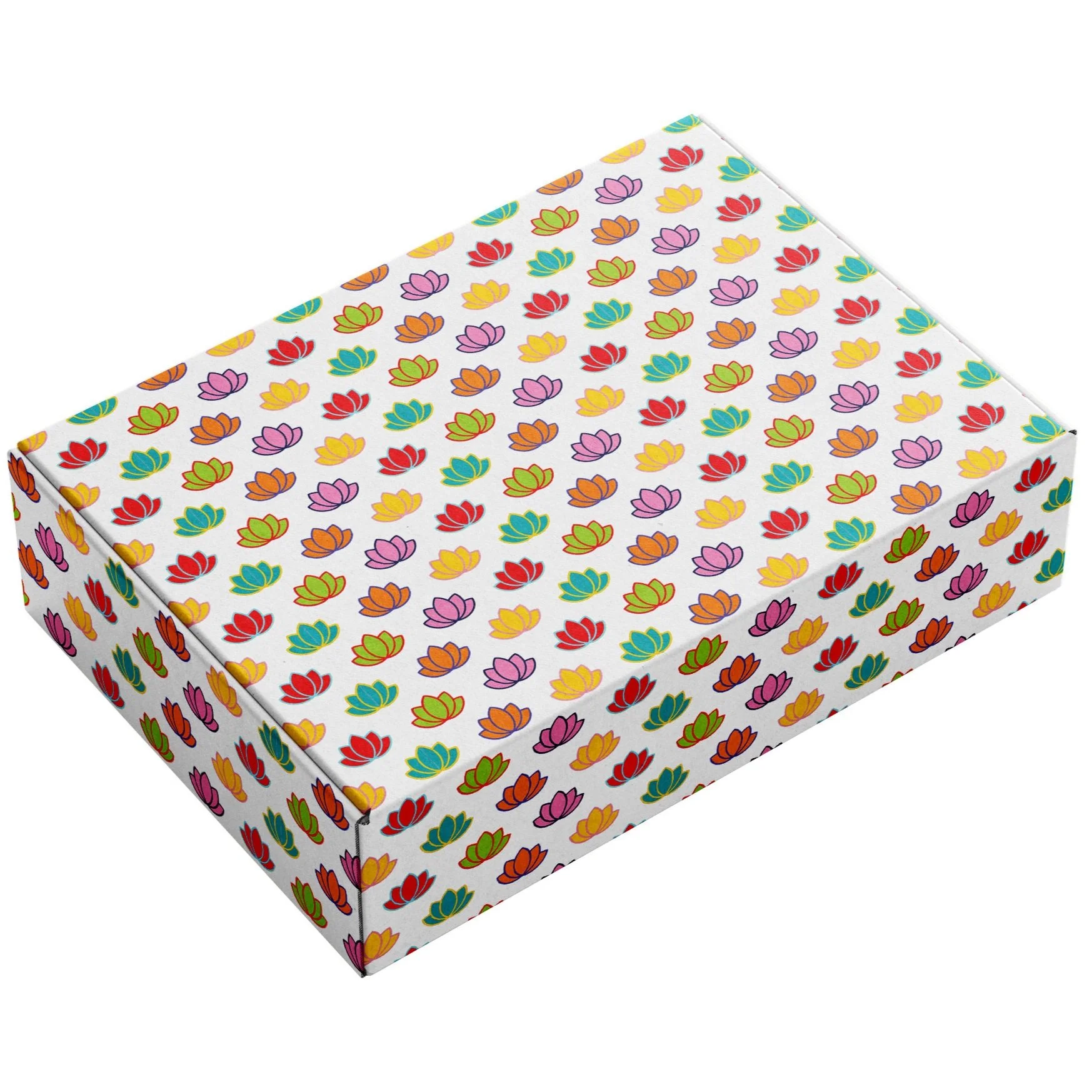 custom printed white gift box full coverage