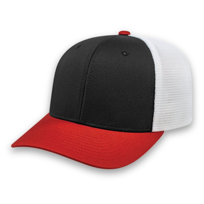 PREMIUM Original Trucker Cap Embroidered promotional caps with corporate logos in Toronto Canada red black and white