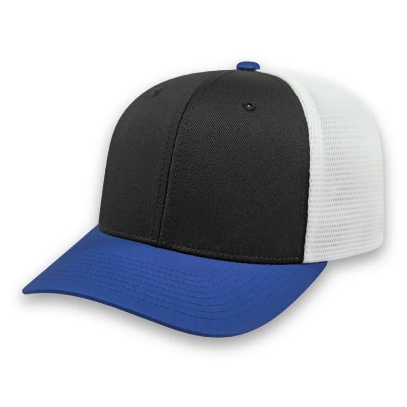 PREMIUM Original Trucker Cap Embroidered promotional caps with corporate logos in Canada Royal blue black white