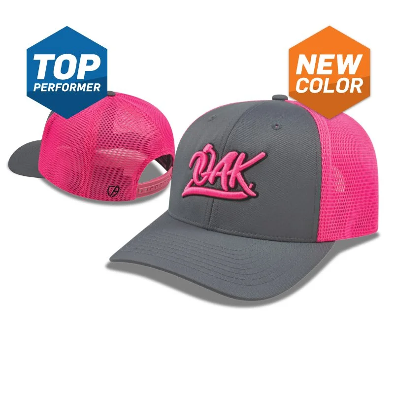 PREMIUM Original Trucker Cap pink and grey Embroidered promotional caps with corporate logos in Totonro Canada
