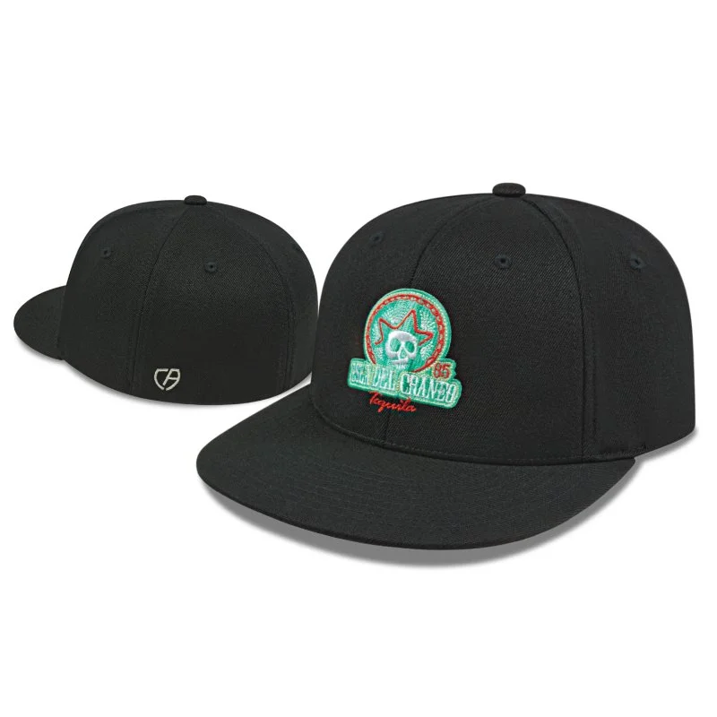 Embroidered promotional caps with your company or corporate logo in Canada black premium on-field cap