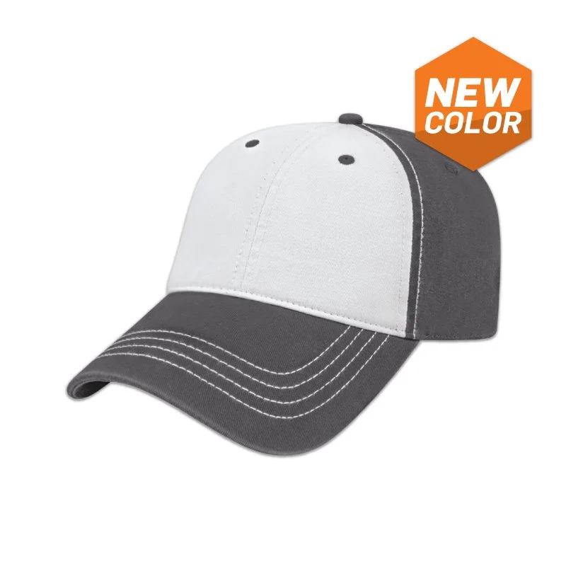 grey with white Cap America i1002 – CLASSIC SERIES UNSTRUCTURED Relaxed Custom embroidered Promotional Golf Caps in canada