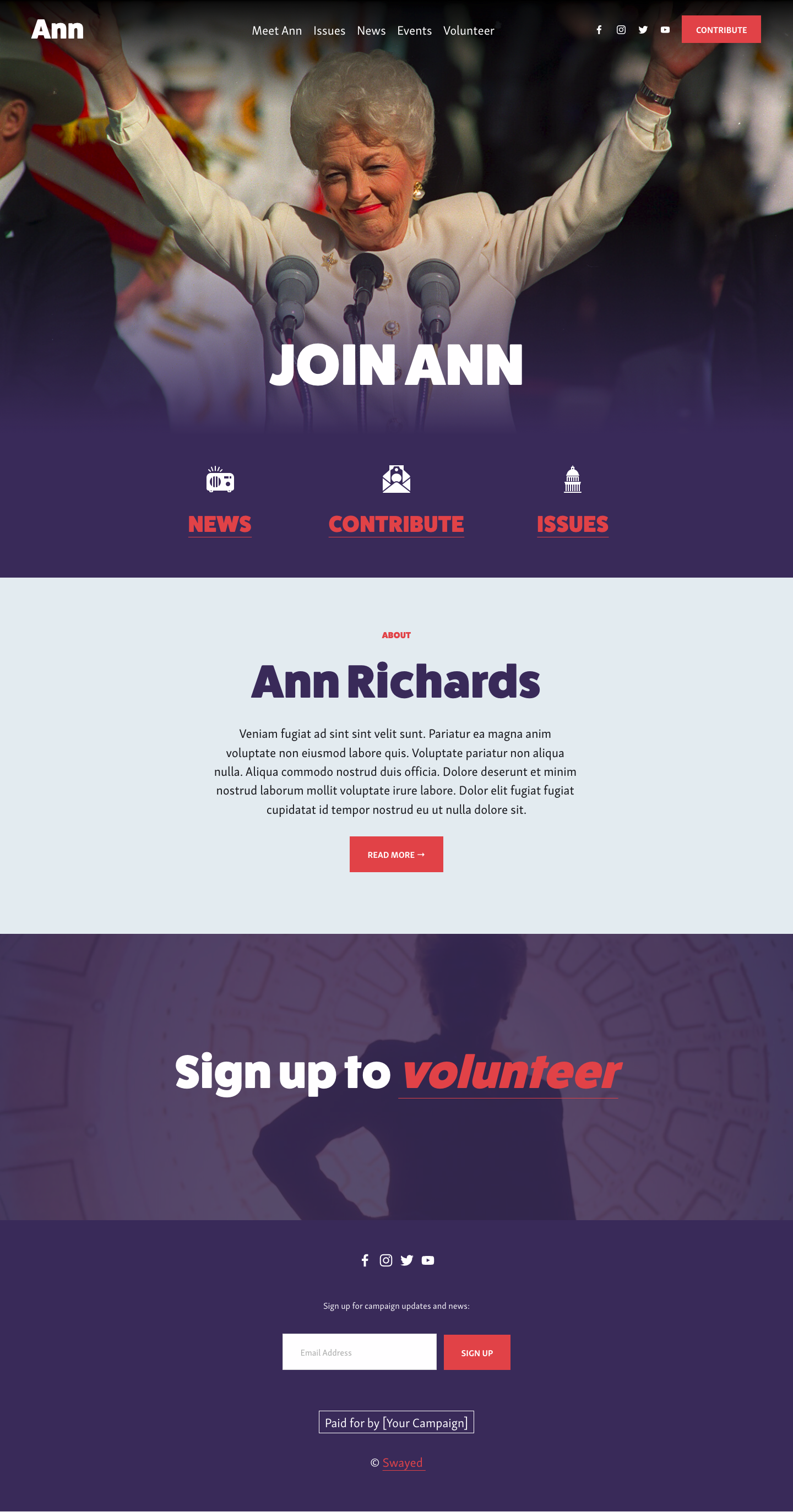 Political Campaign Website Templates | Designs That Win — Swayed
