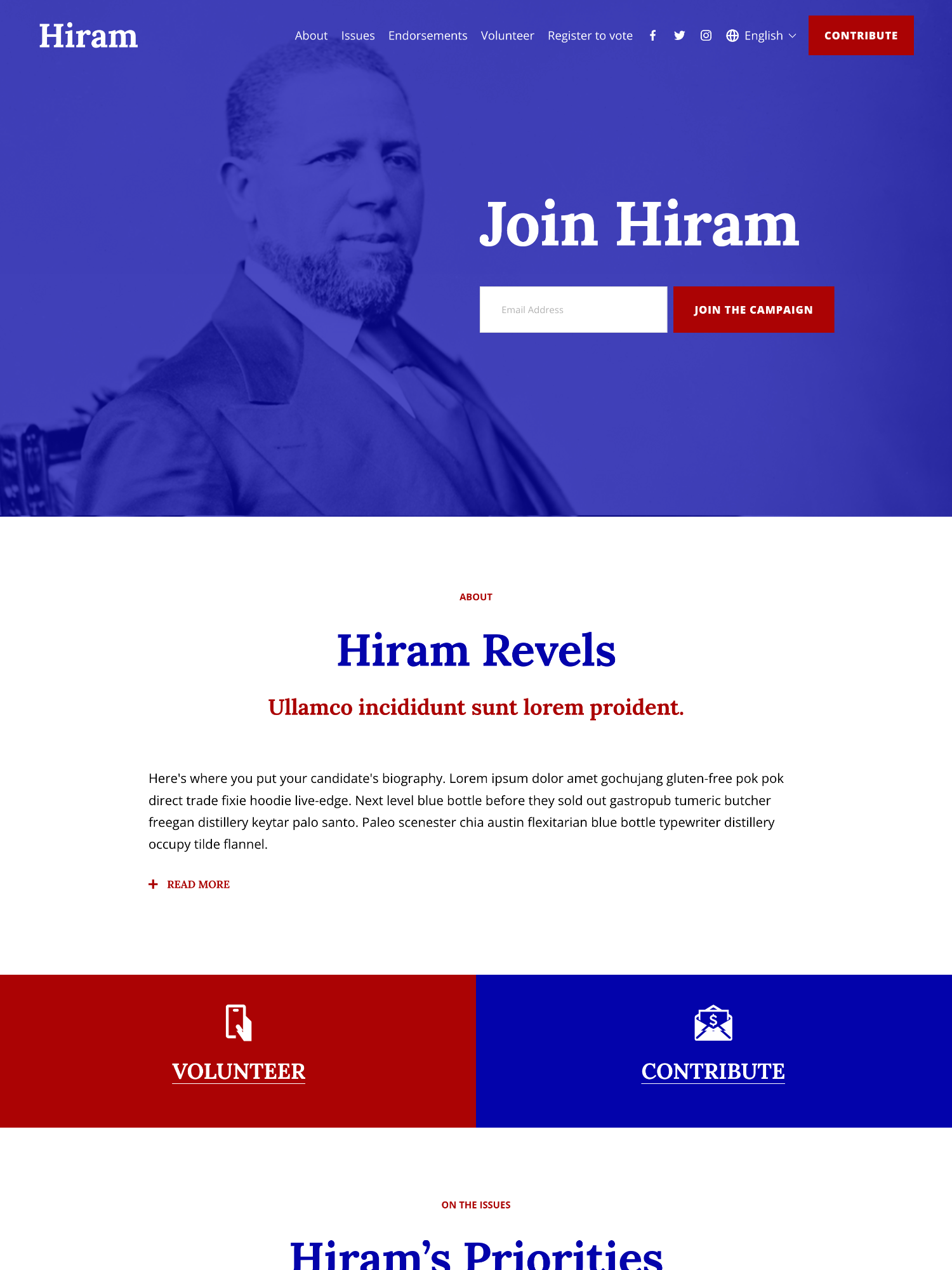 Squarespace 7.1 Template for Political Candidates & Campaigns