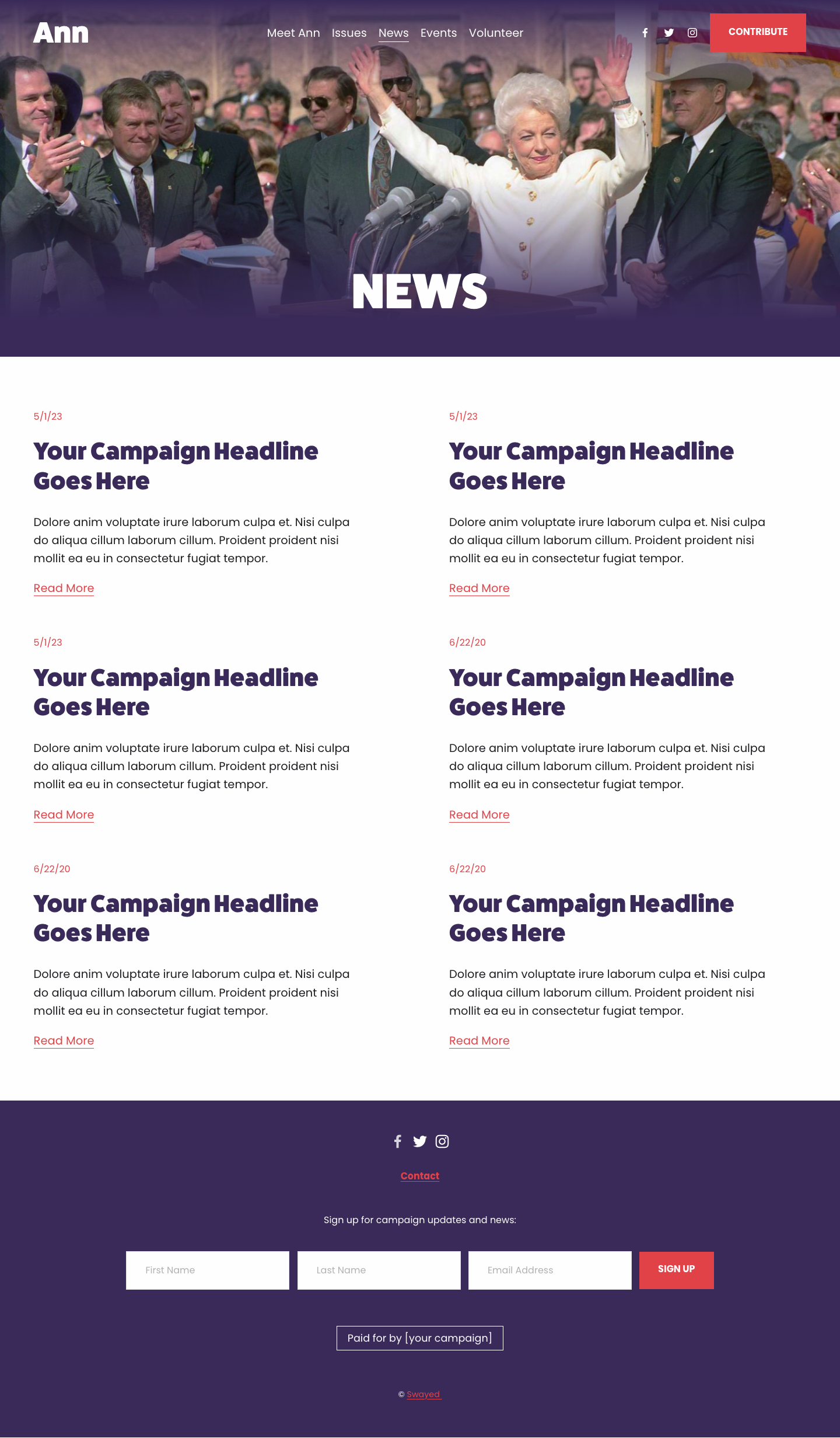 Political Campaign Website Template