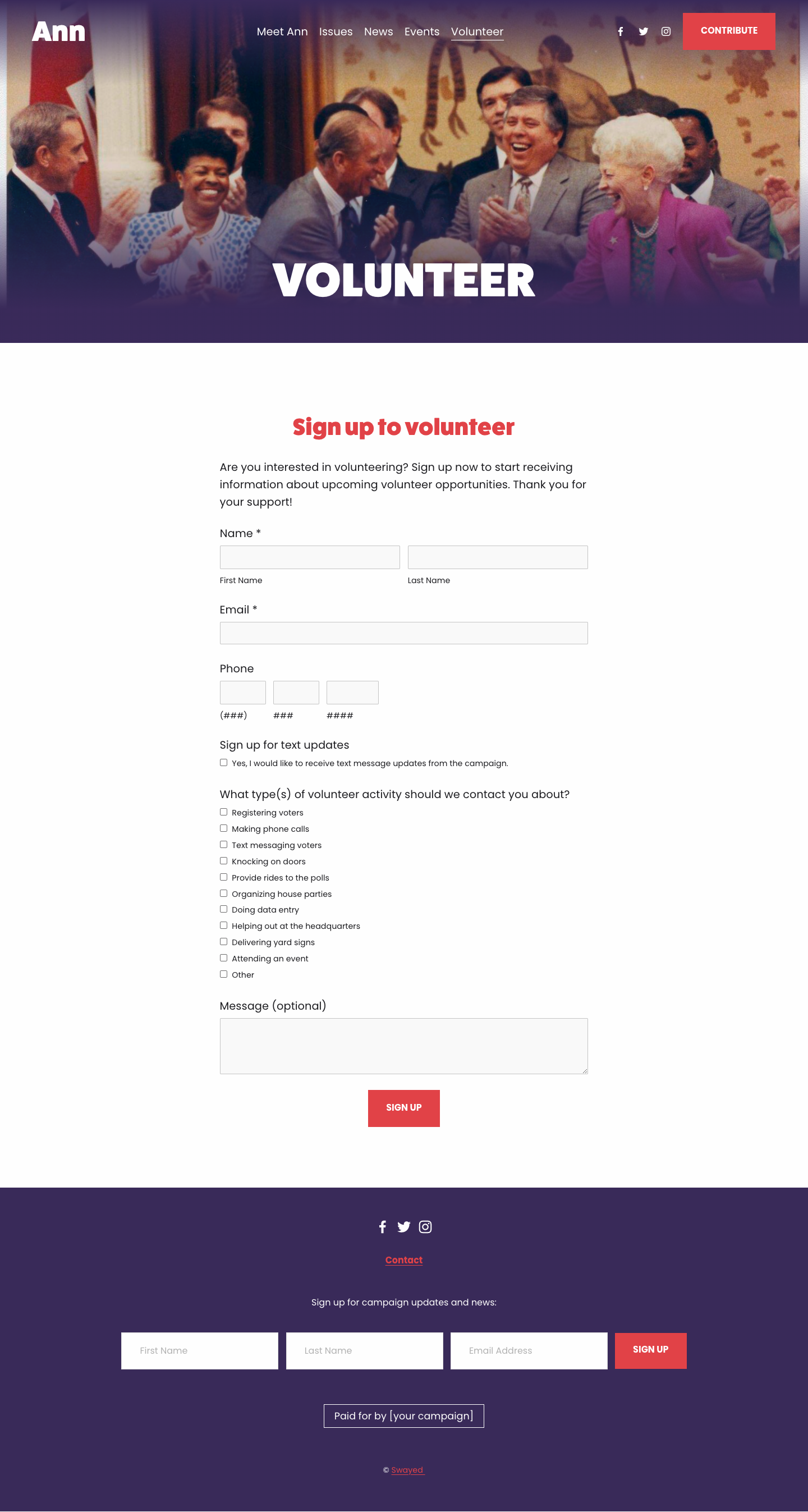 Political Campaign Website Template
