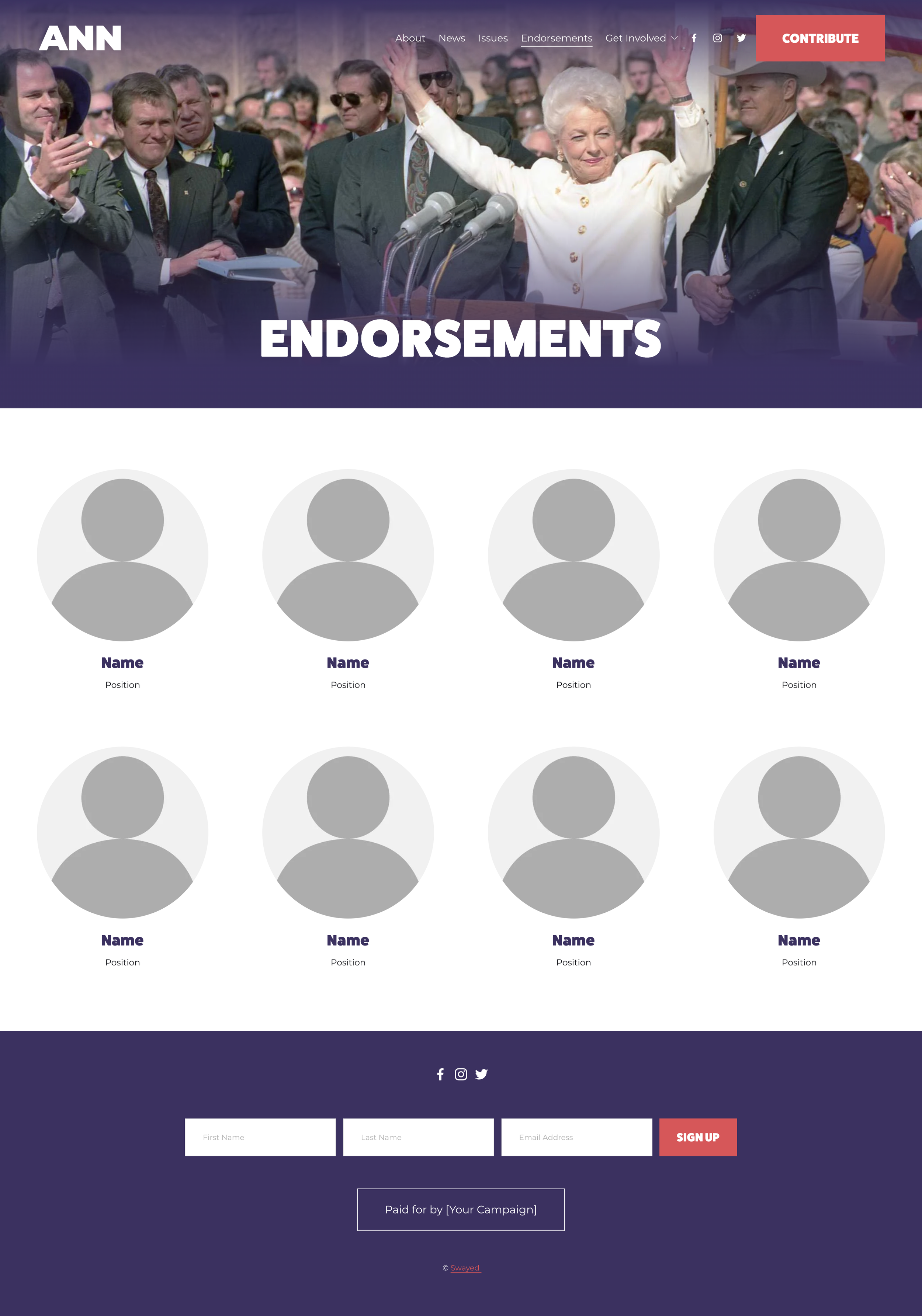 Political Campaign Website Template