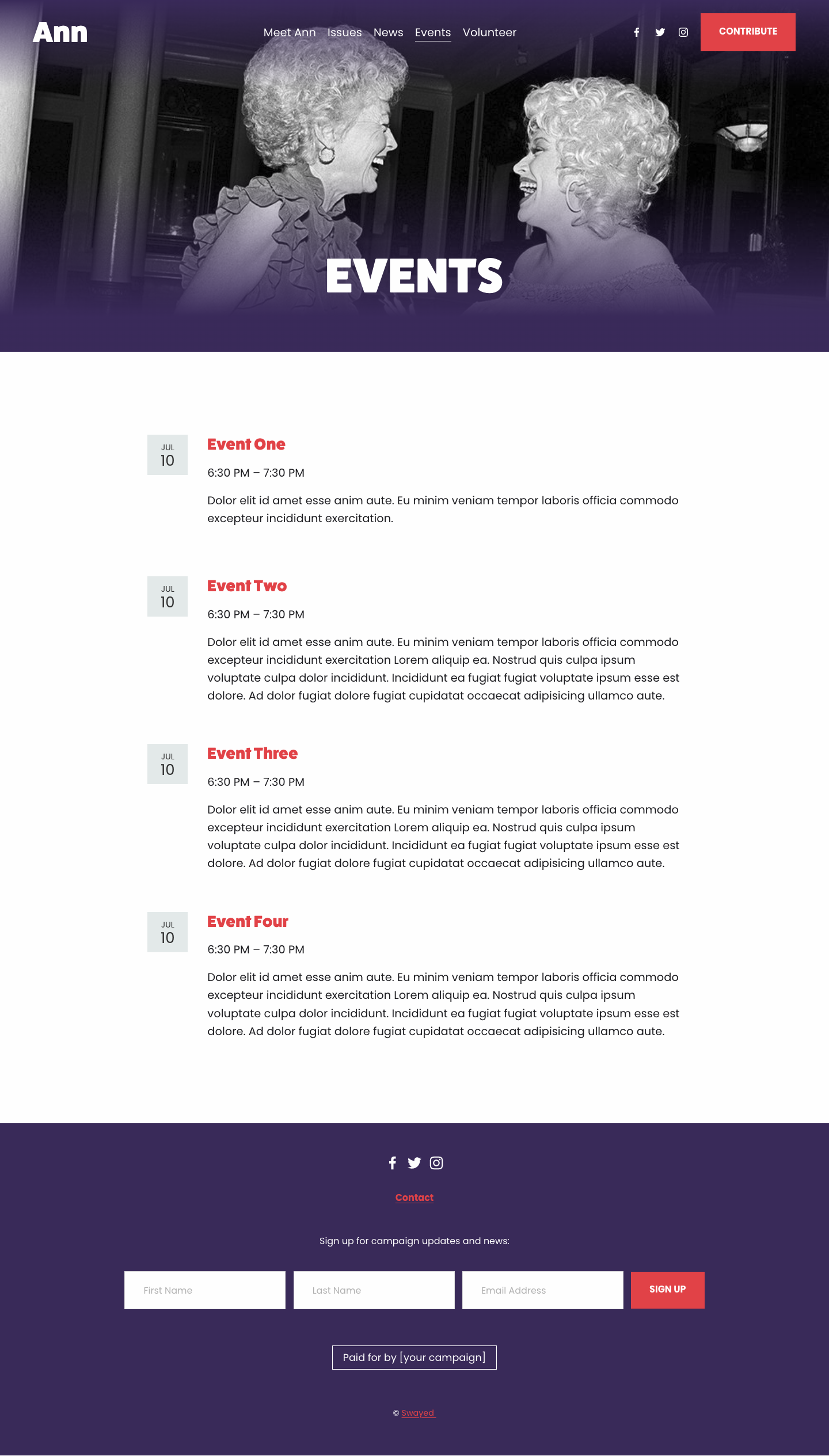 Political Campaign Website Template