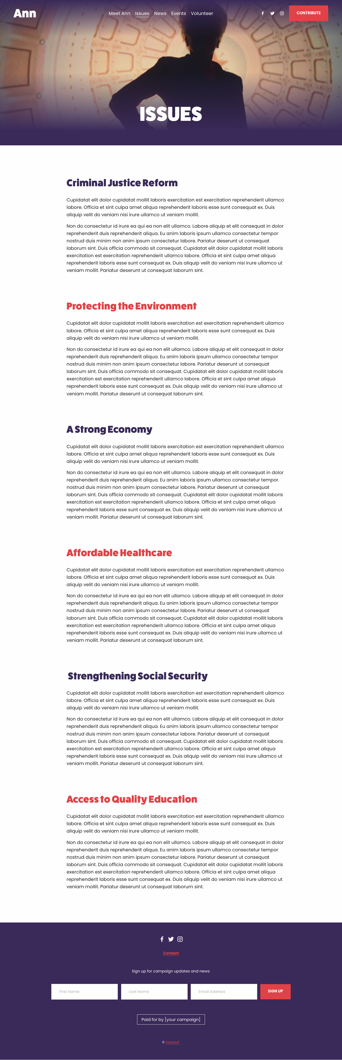 Political Campaign Website Template