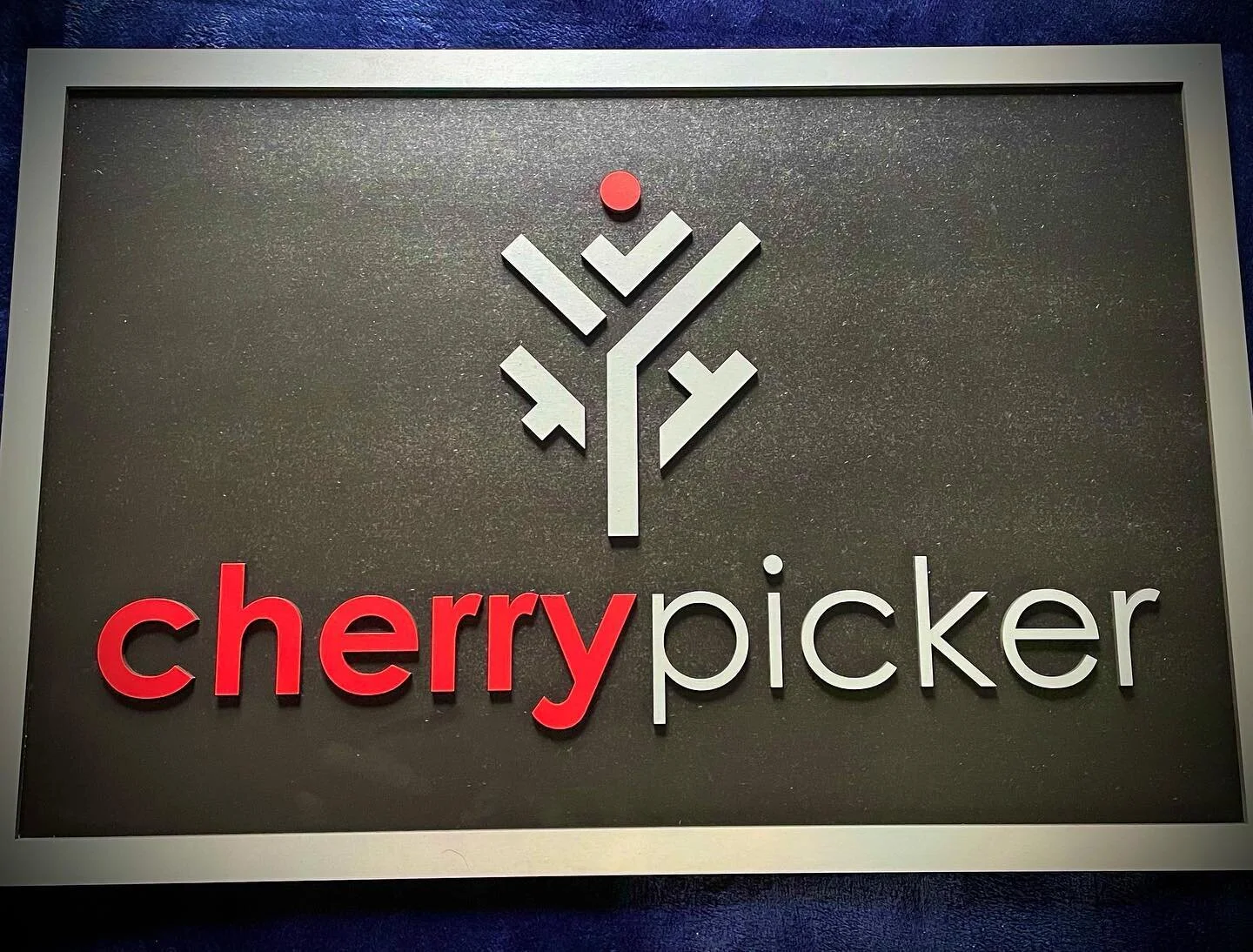 Cherrypicker HQ’s newest edition! Made in the USA by @patriotwood this custom wood sign’s craftsmanship is 2nd to none!