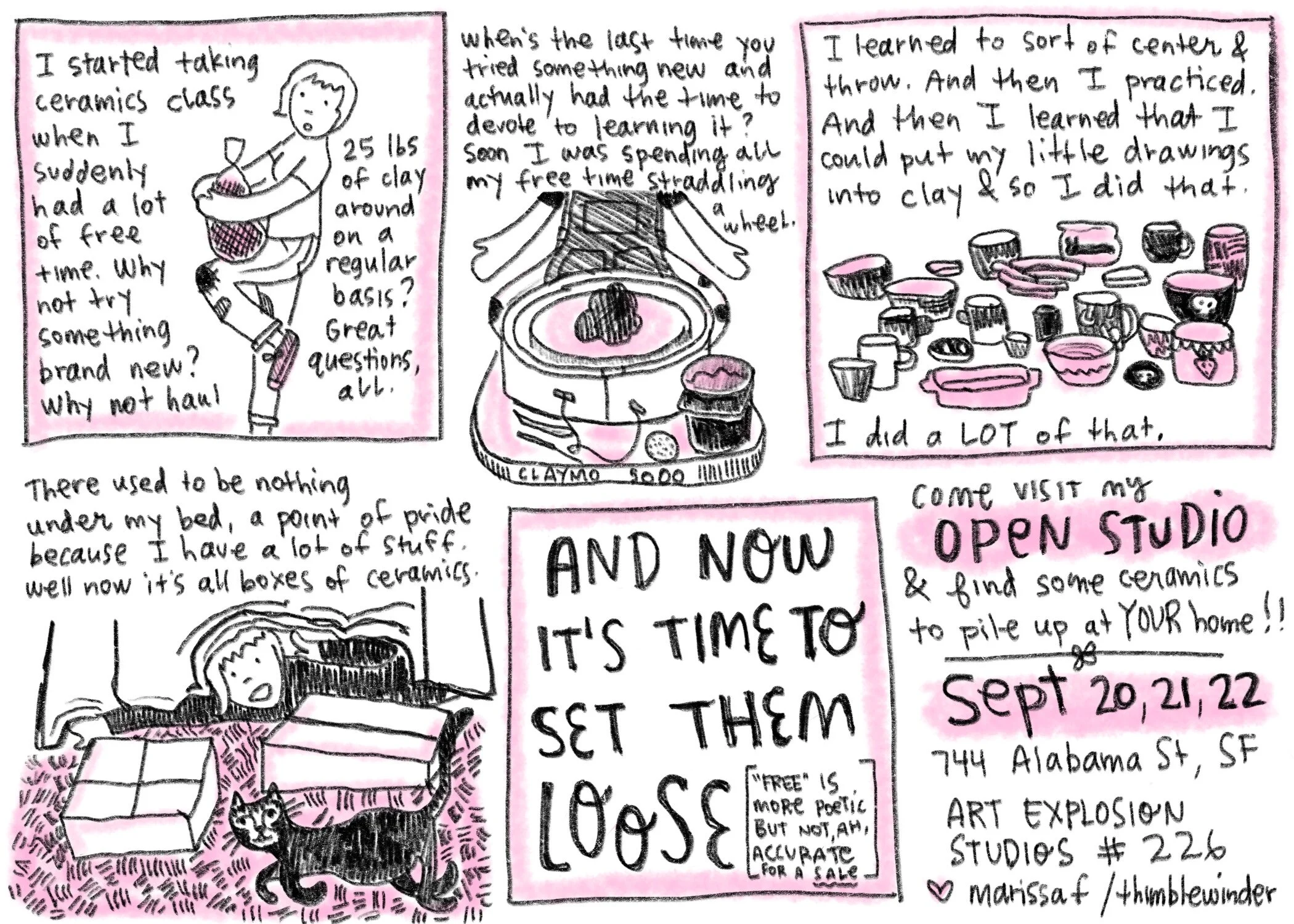Comic advertising my open studio