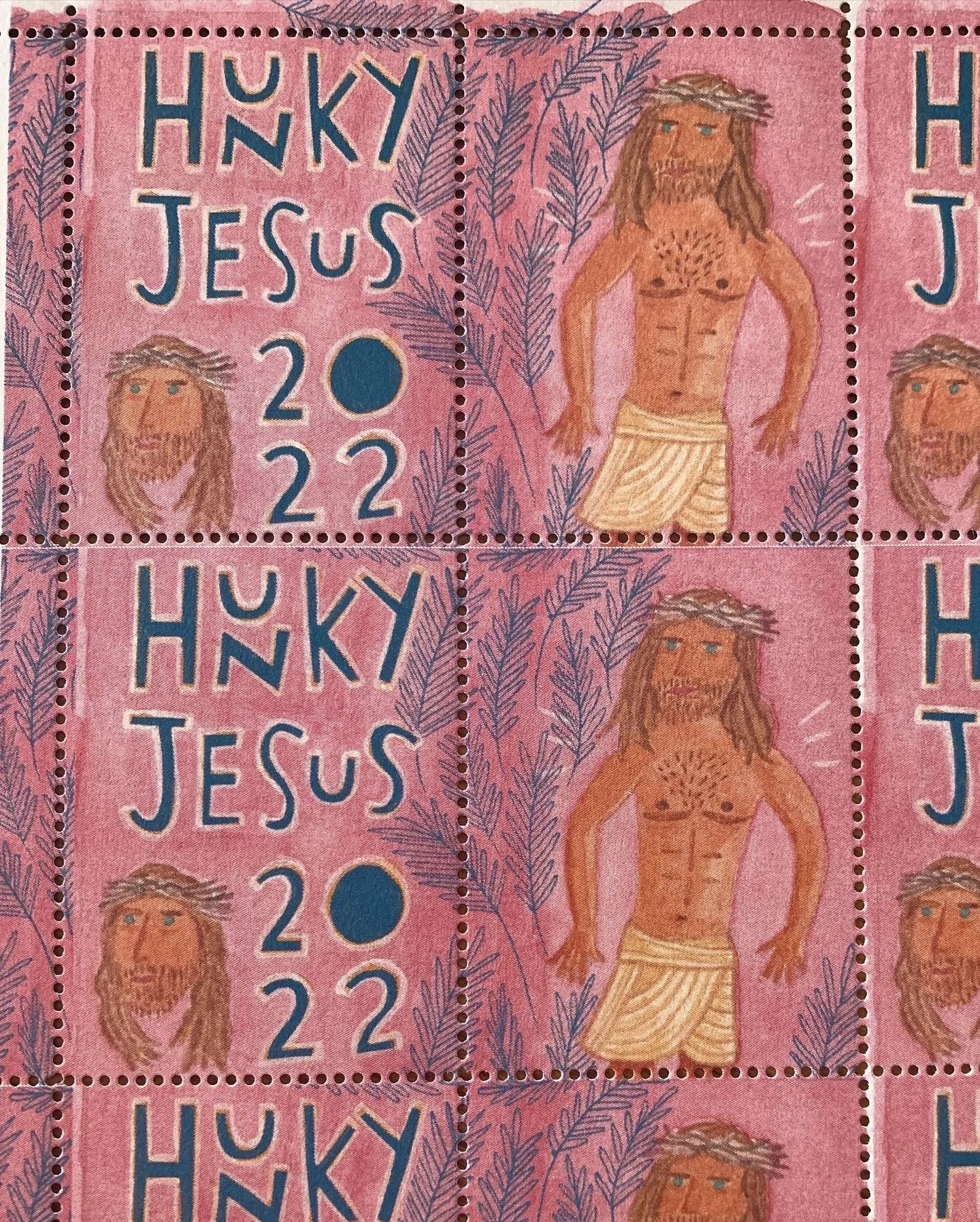 Stamp design for SF Hunky Jesus Contest stamp window, 2022