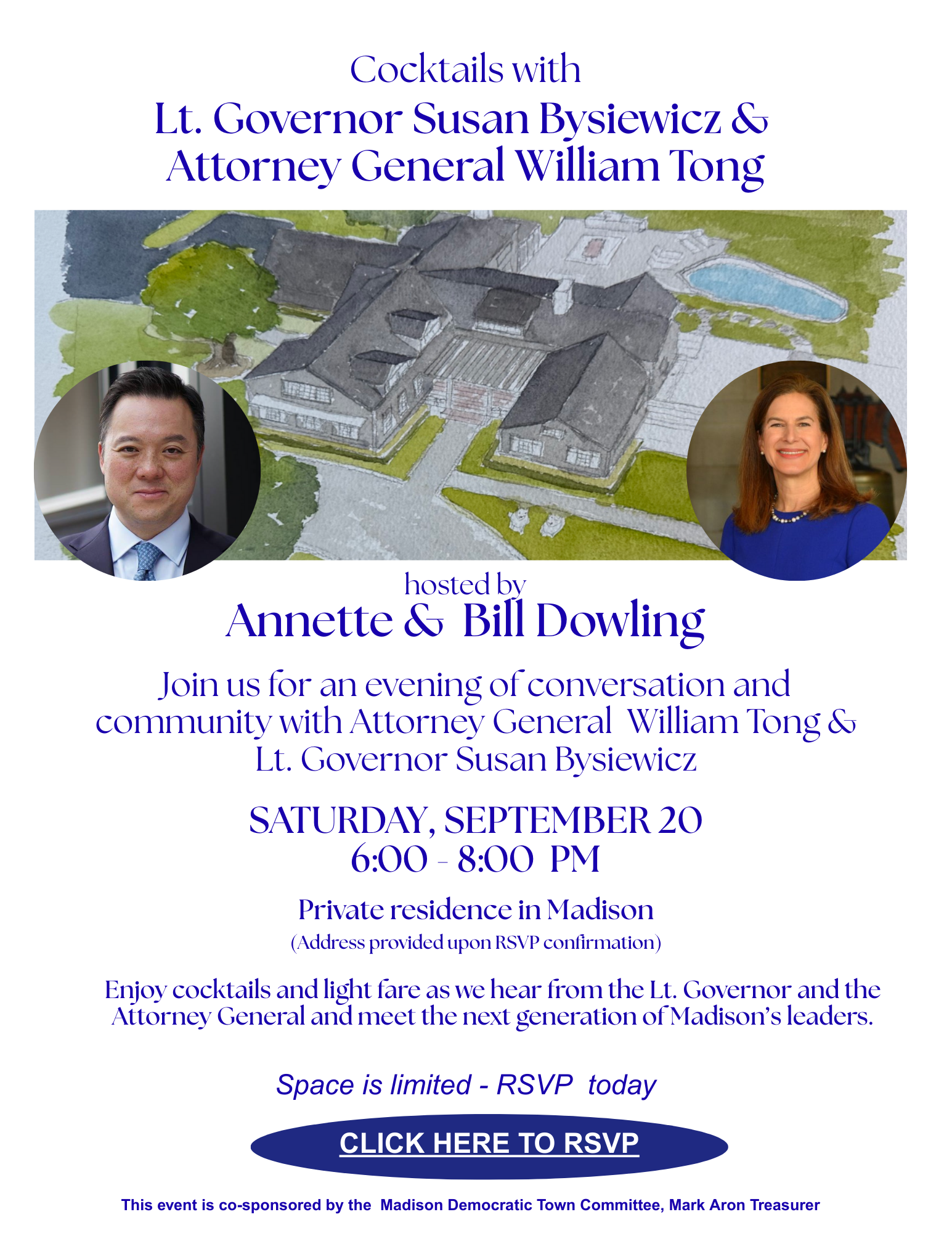 Cocktails with Lt. Governor Susan Bysiewicz & Attorney General William Tong
