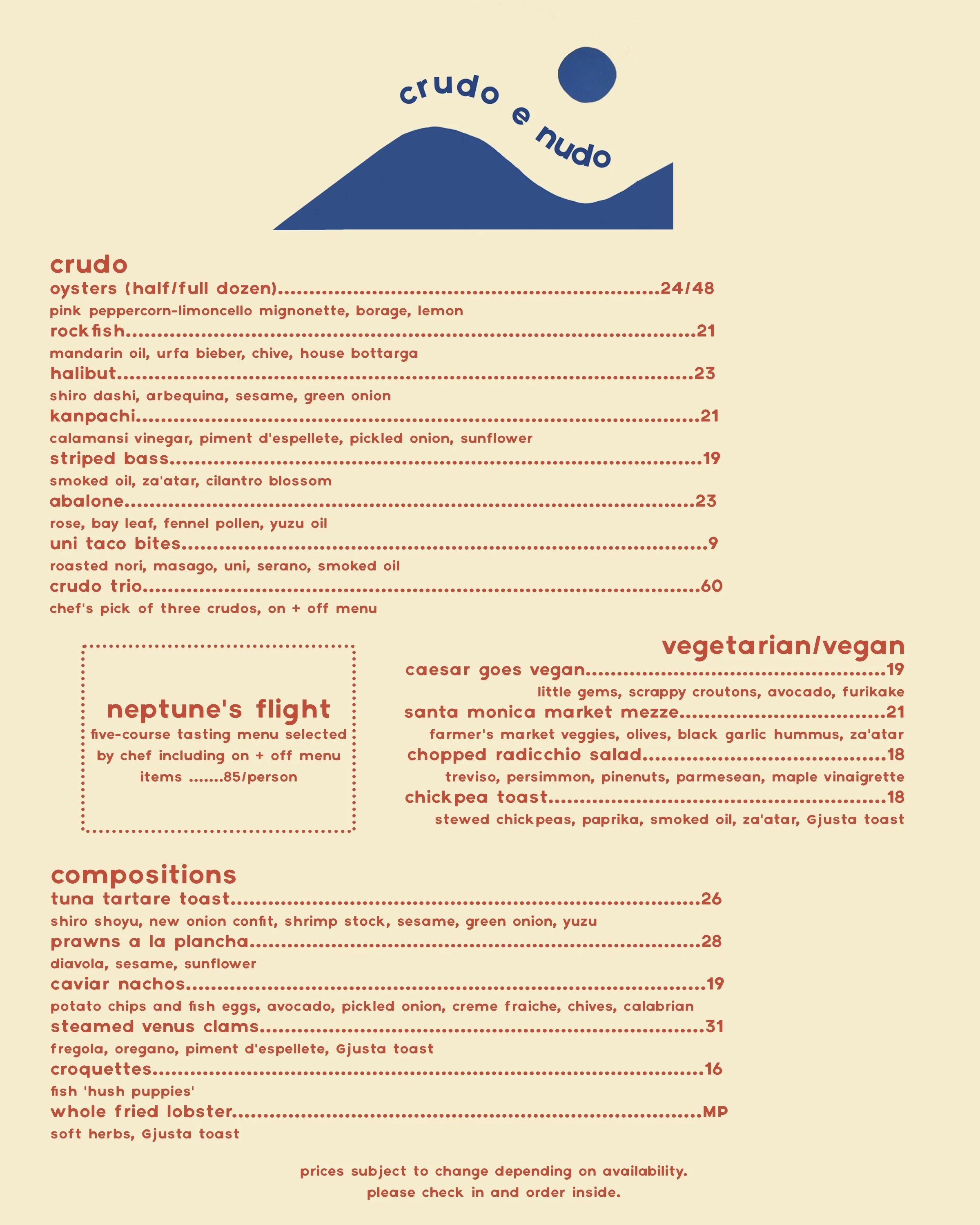 FAQ + Menu — crudo e nudo