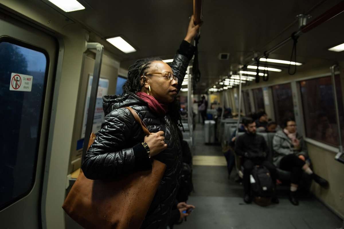  Lateefah Simon rides BART during her morning commute in Richmond. 