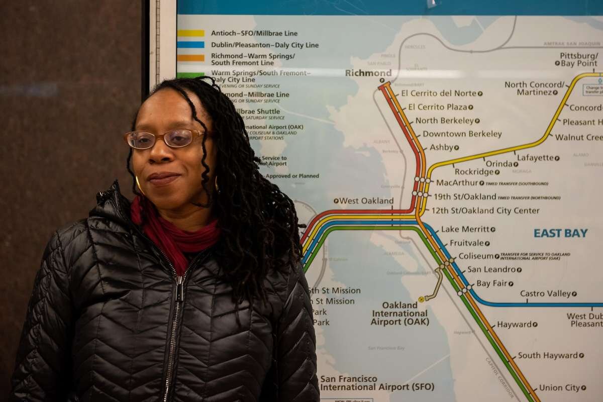  BART board President Lateefah Simon at the Richmond BART station during her morning commute. 