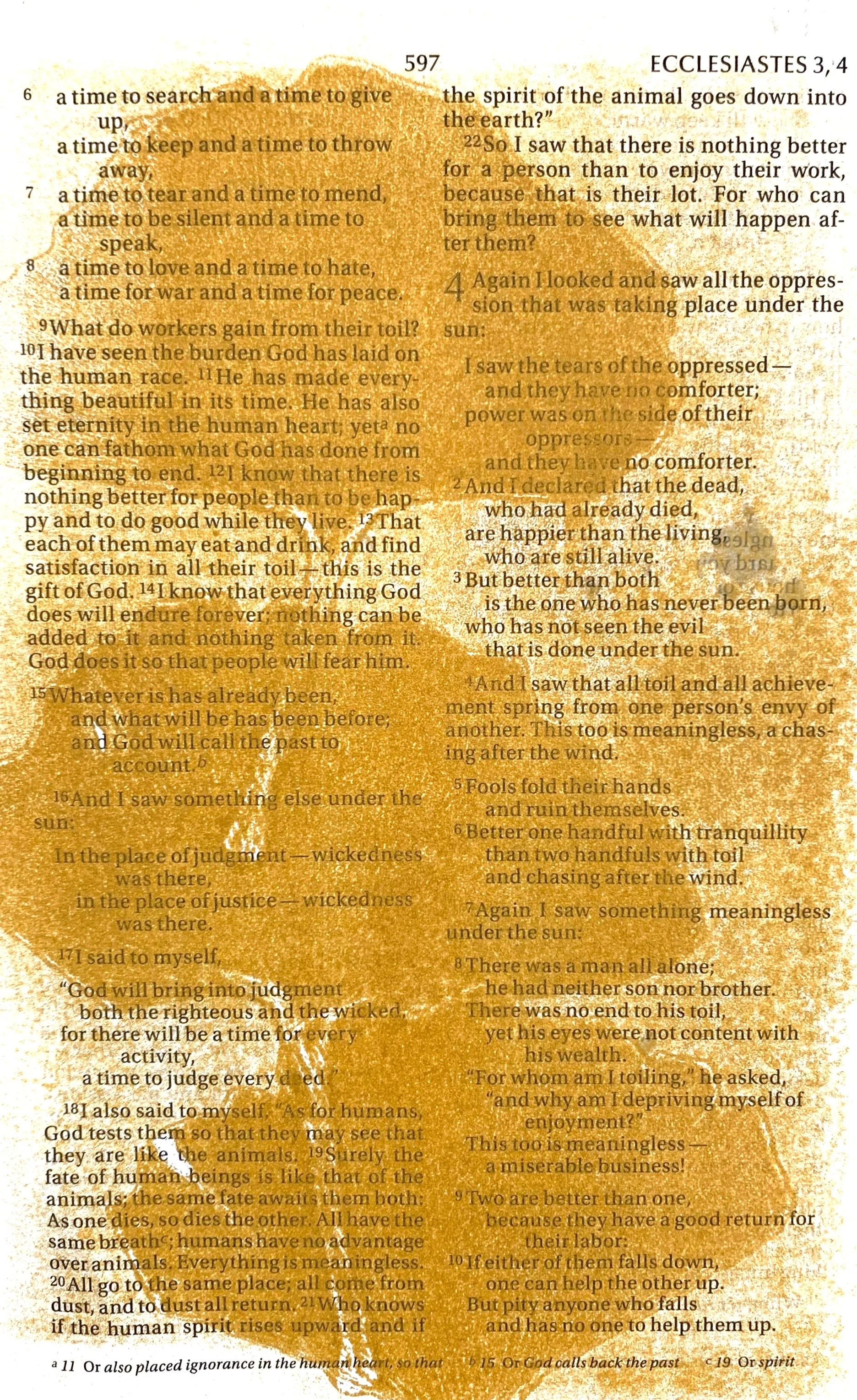 Erin Williams "Ecclesiastes 3" - 2021, Monoprint on paper (copy), 4"x6" -- $35