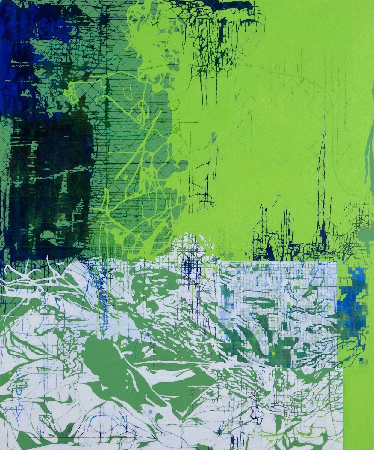 Anne Rynearson "Skunk Hollow" - 2016, acrylic on canvas, 72”x60”