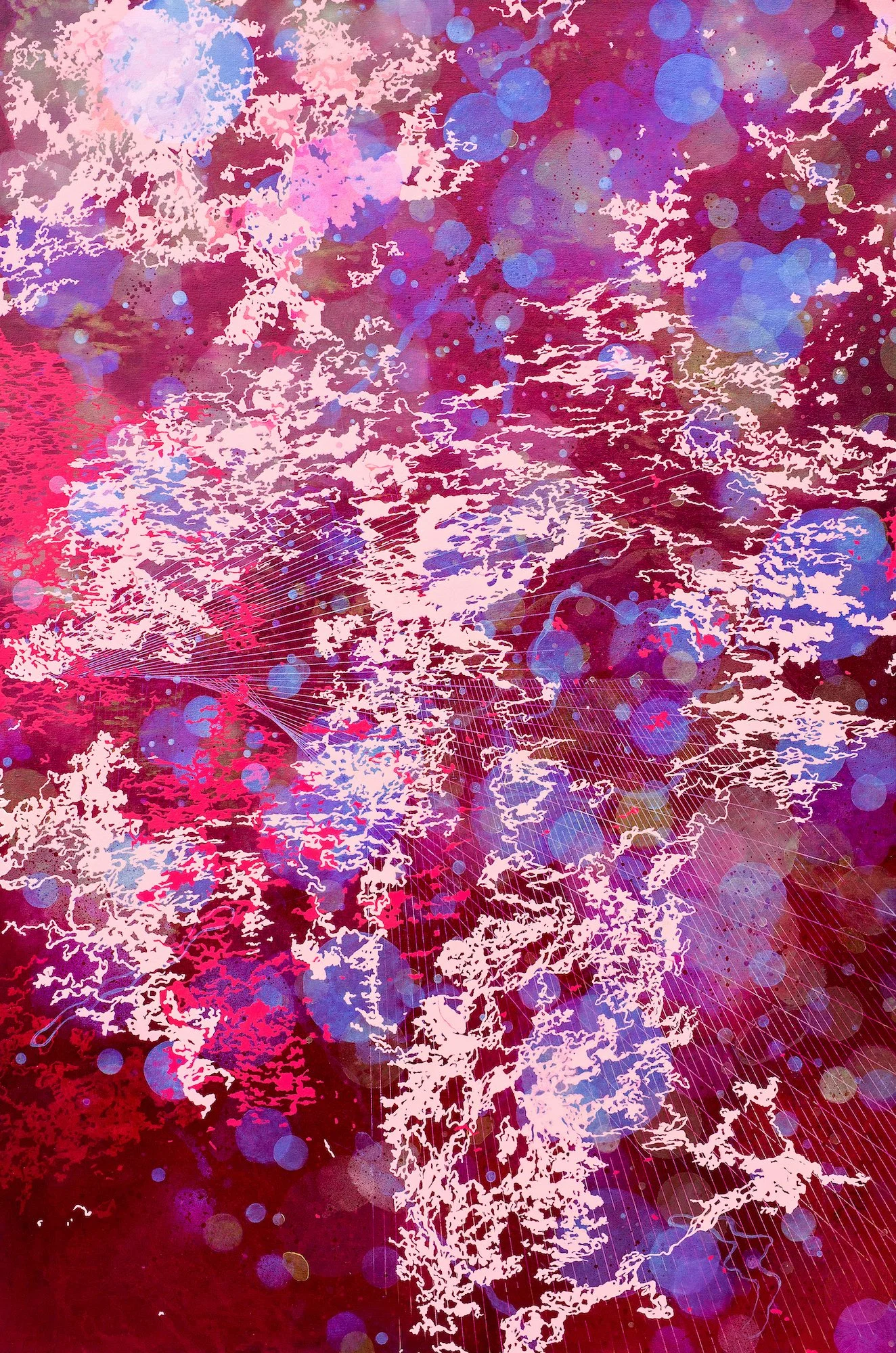 Anne Rynearson "Synchronicity" - 2018 acrylic and interference on canvas