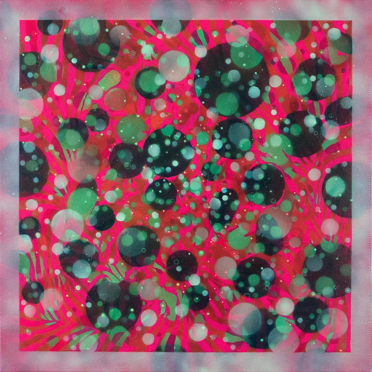 Anne Rynearson "Psychomanteum" - 2021, acrylic on canvas, 18”x18”