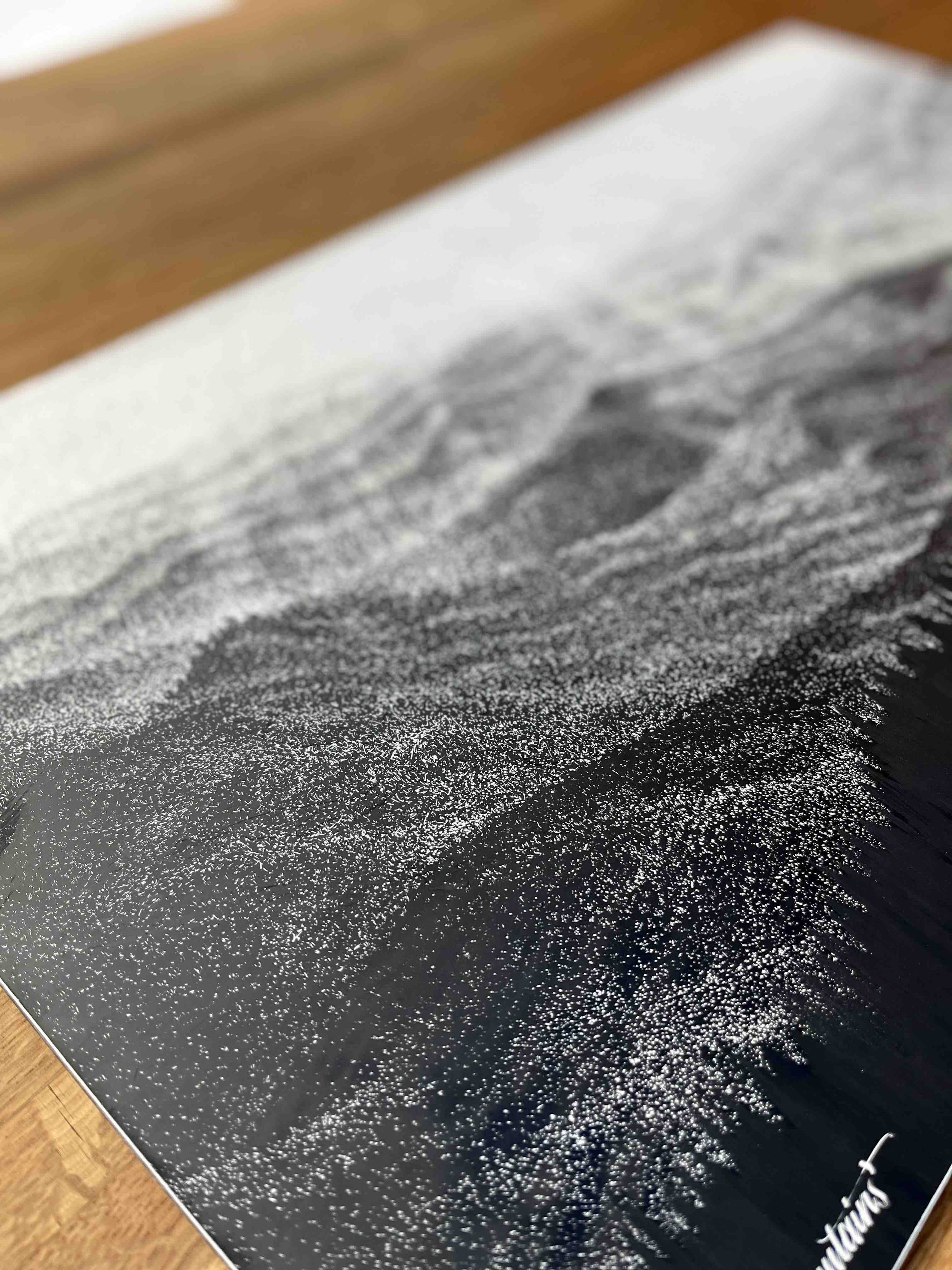 Blue Ridge Mountains in Black & White Original Artwork Scratchboard Etching Close Up.jpg