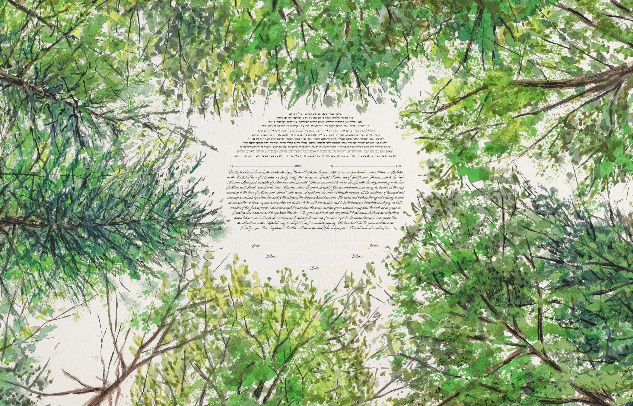 Summer Forest Canopy Looking Up Ketubah Windthrow 4.jpeg