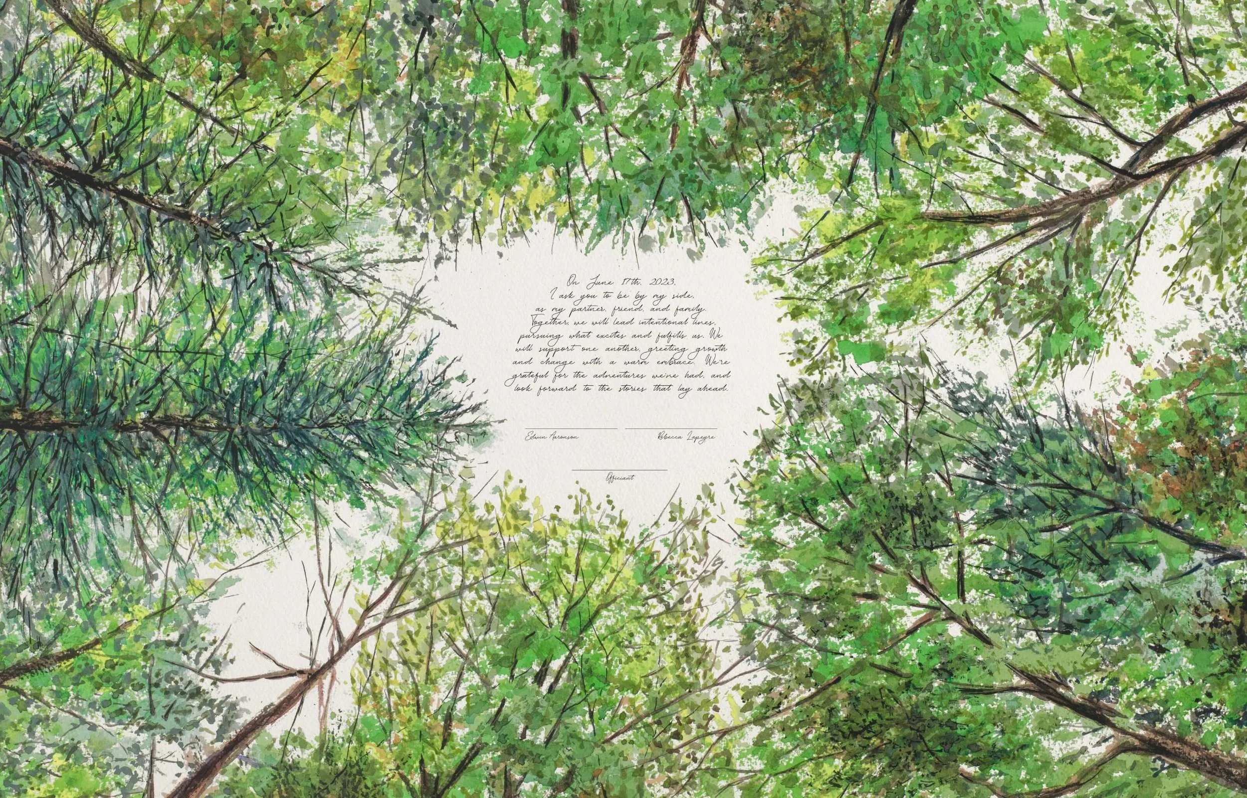 Summer Forest Canopy Looking Up Ketubah Windthrow 8.jpeg