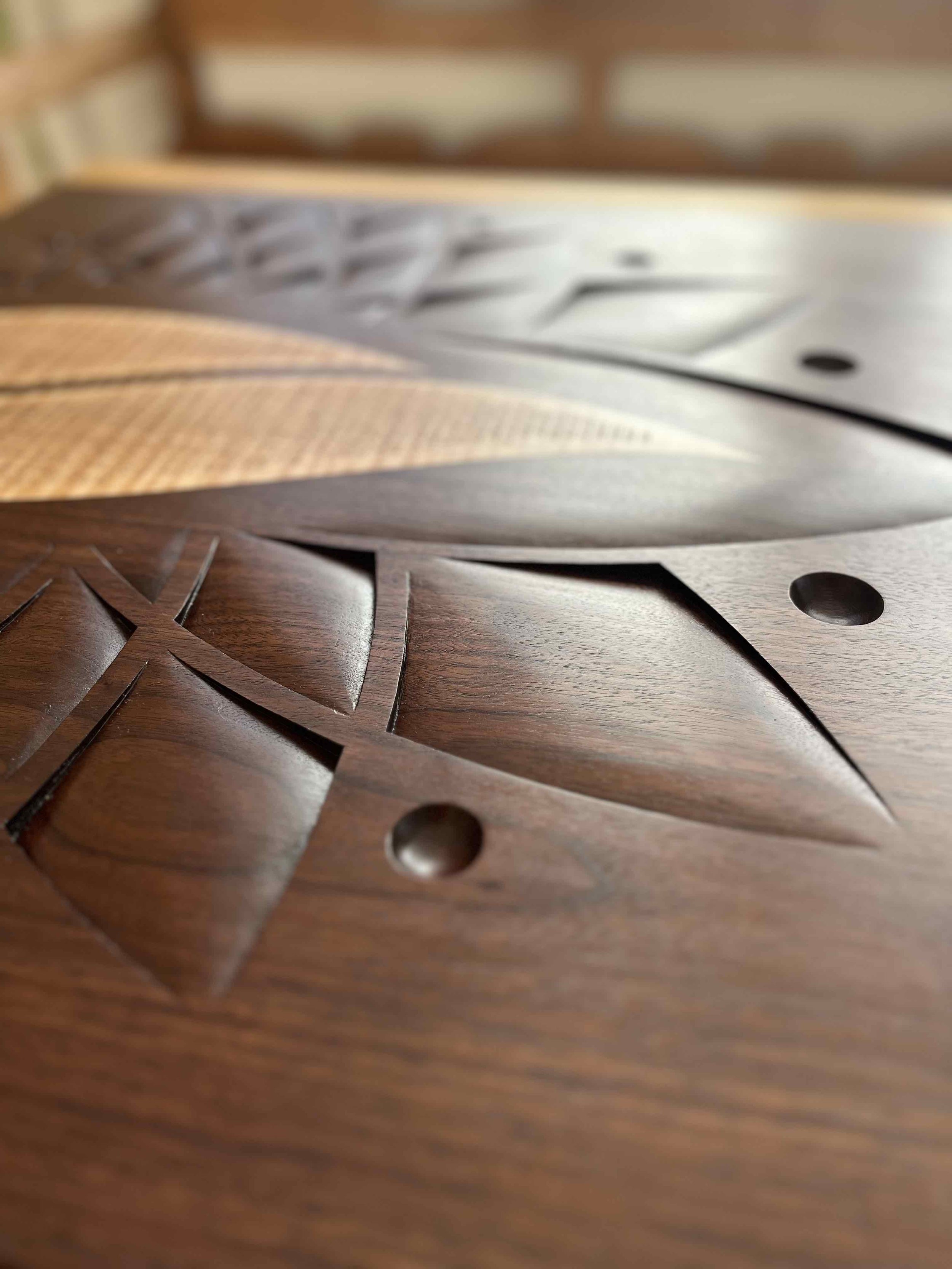 Windthrow Wooden Ketubah Walnut and Maple Carved.jpg